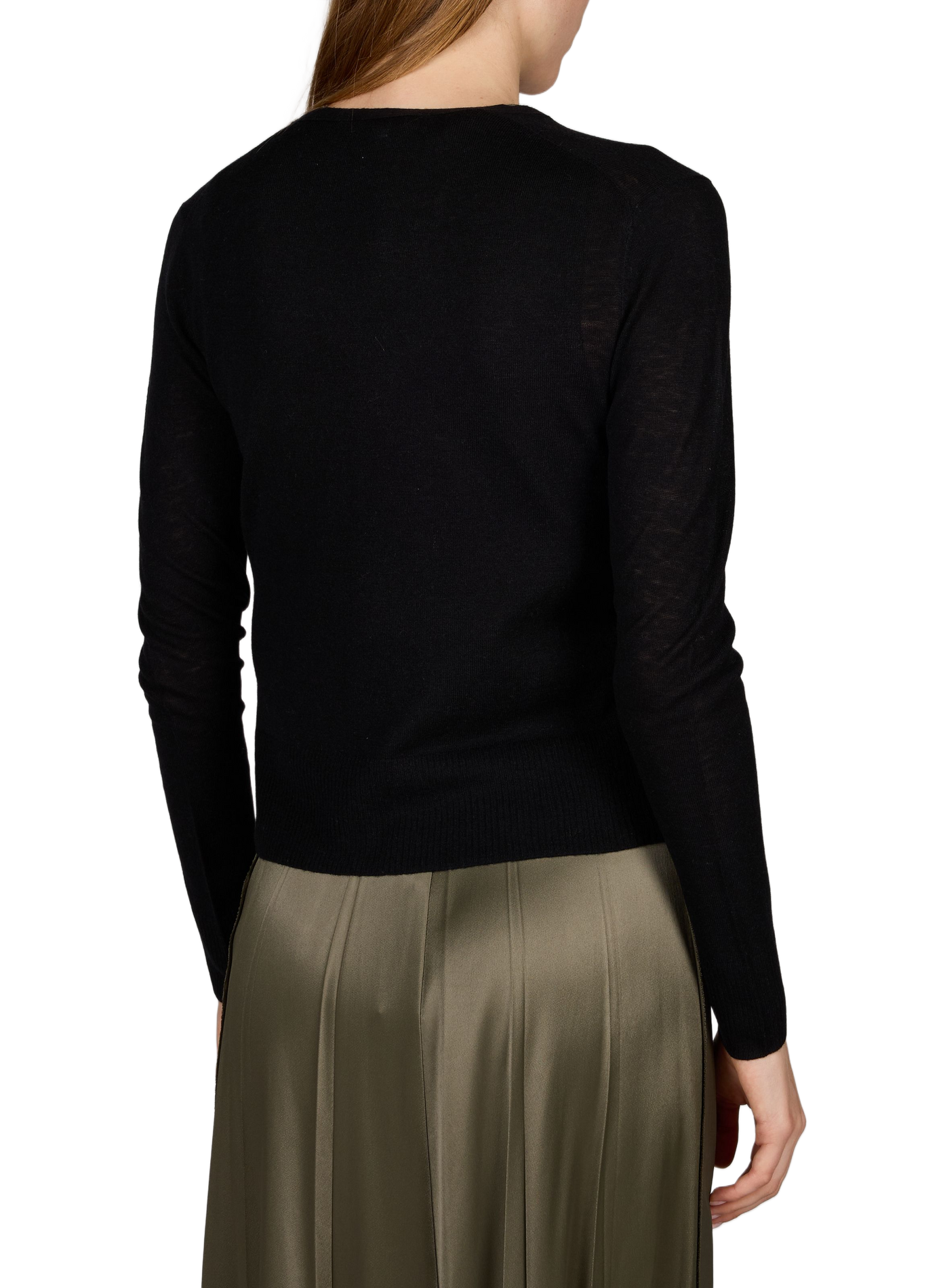 Woll-V-Ausschnitt-Strickjacke VINCE Schwarz