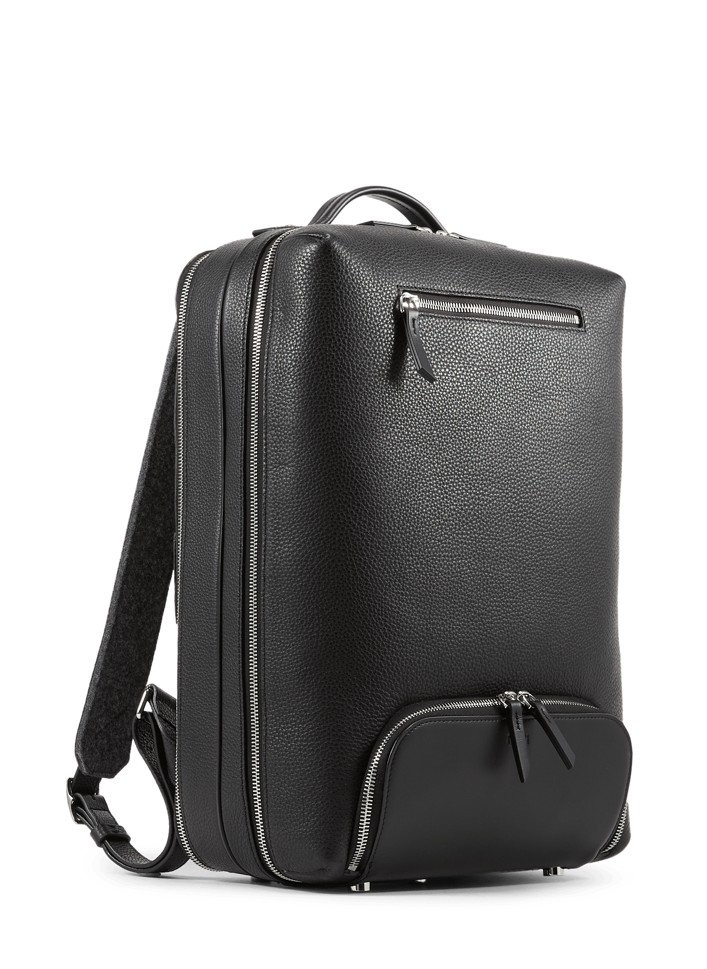 Gaspard leather travel backpack LUNDI Black