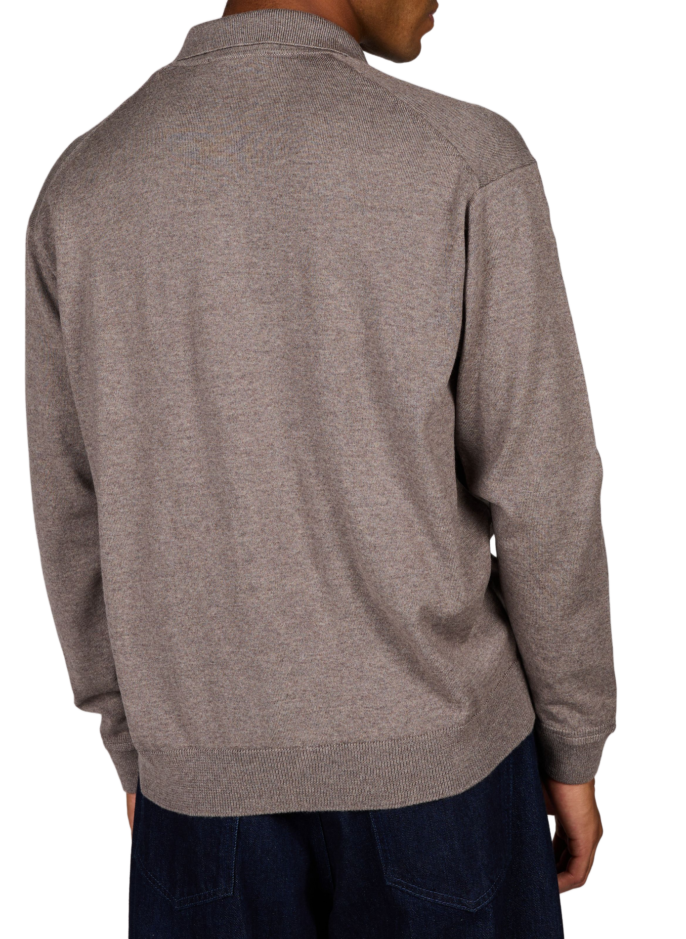 Polo à col zippé en laine MAISON KITSUNÉ Marron