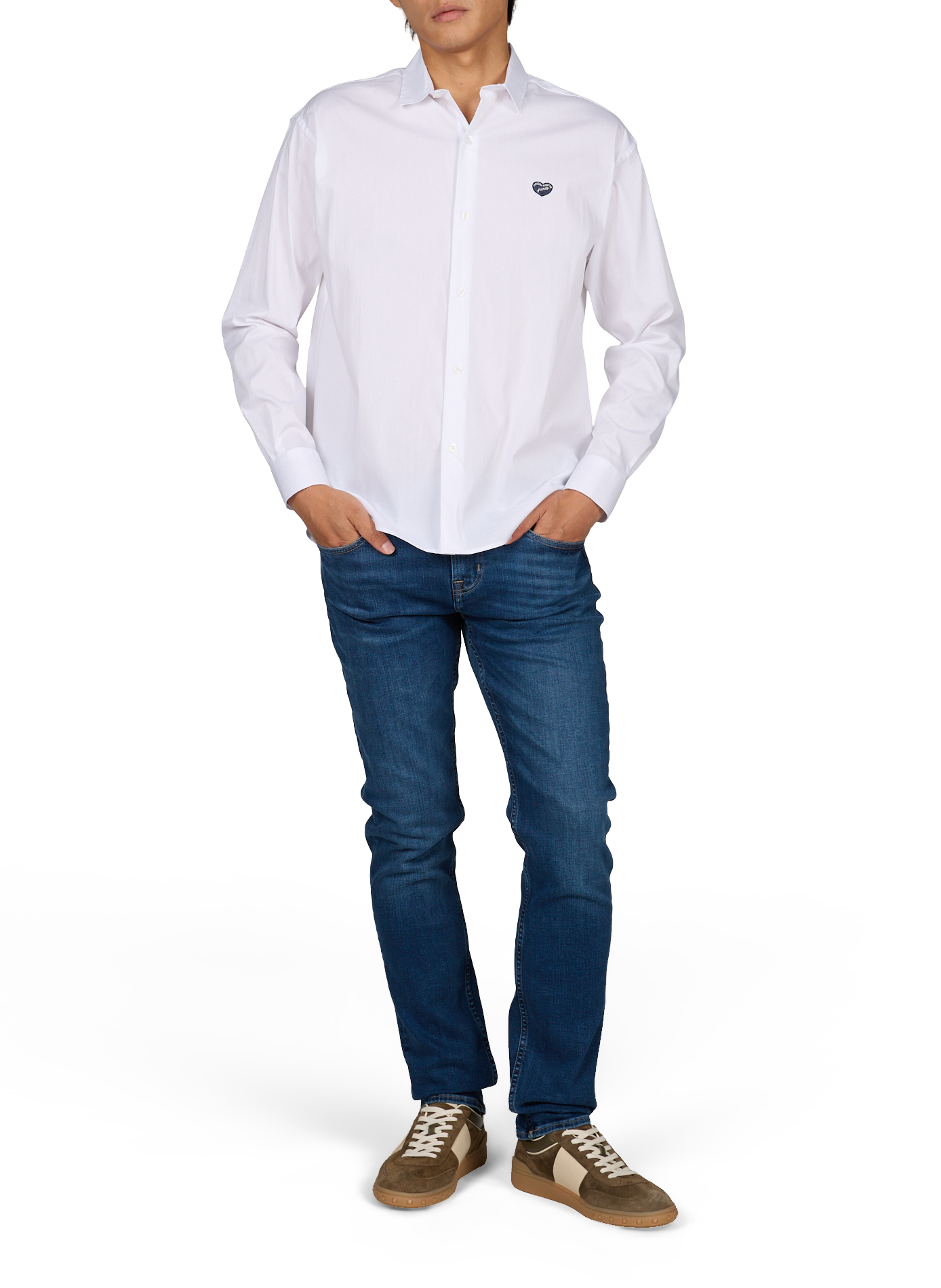 Straight classic collar shirt in blended cotton MAISON LABICHE White
