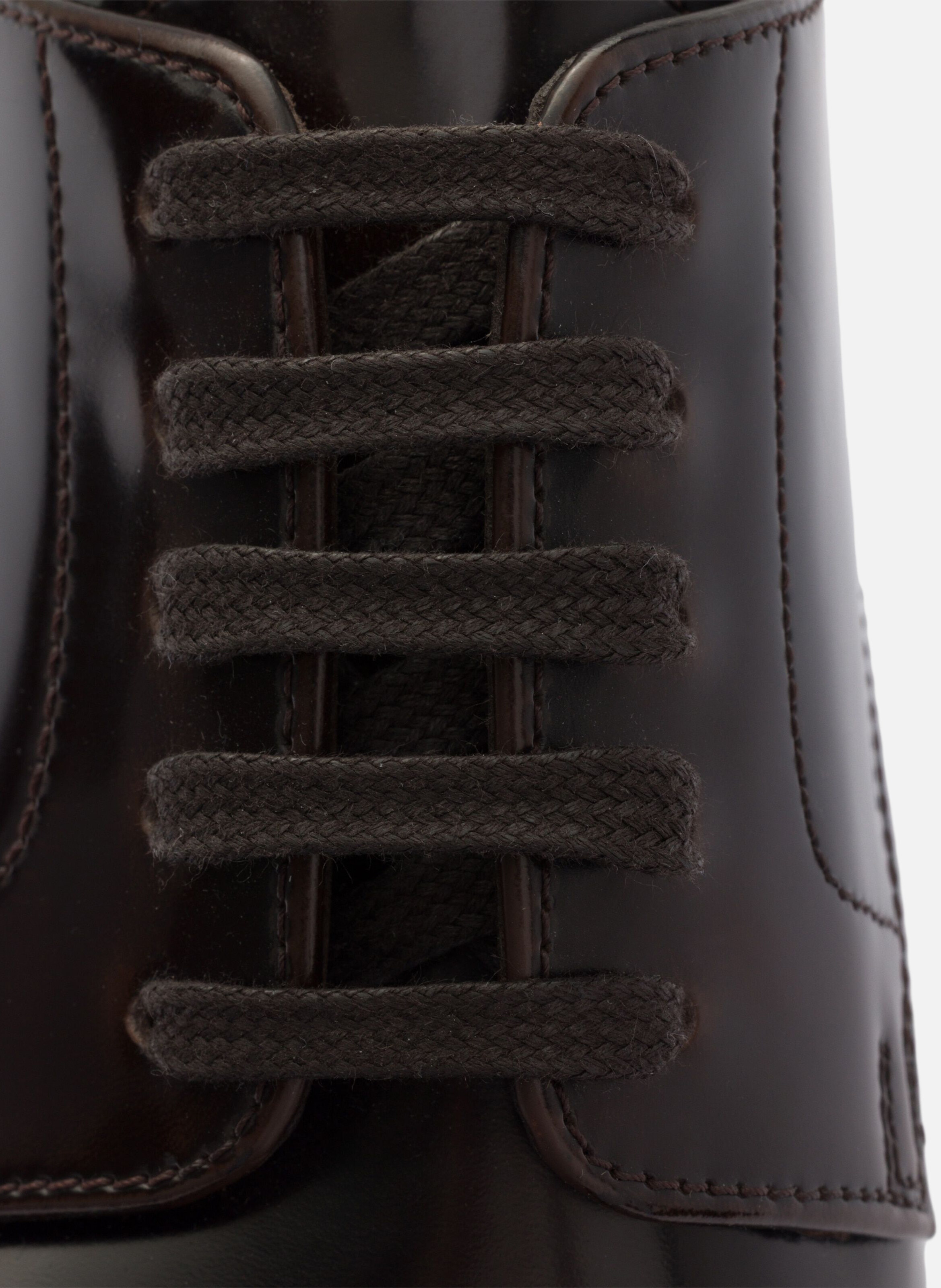 Chaussures à lacets en cuir brossé PRADA Marron
