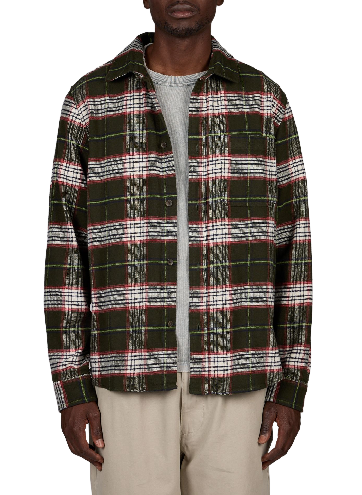 Checked cotton tweed jacket LES DEUX Green
