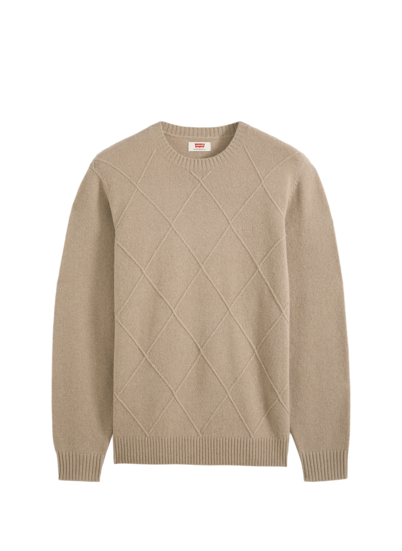 Wollpullover  Diamond latice vintage khaki