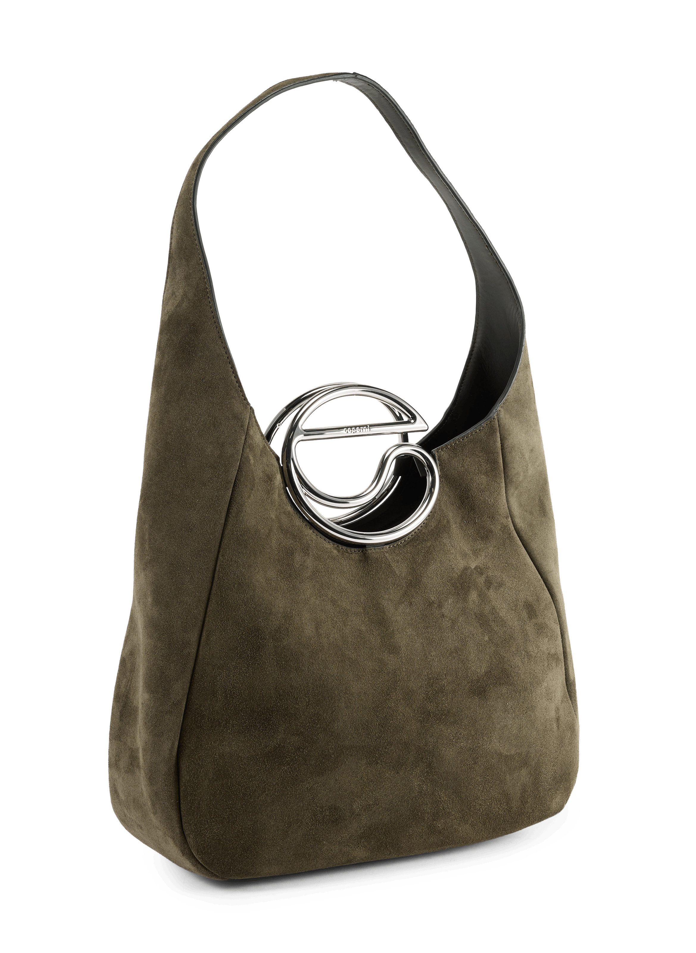 C Hobo Bag in Suede Leather COPERNI Khaki