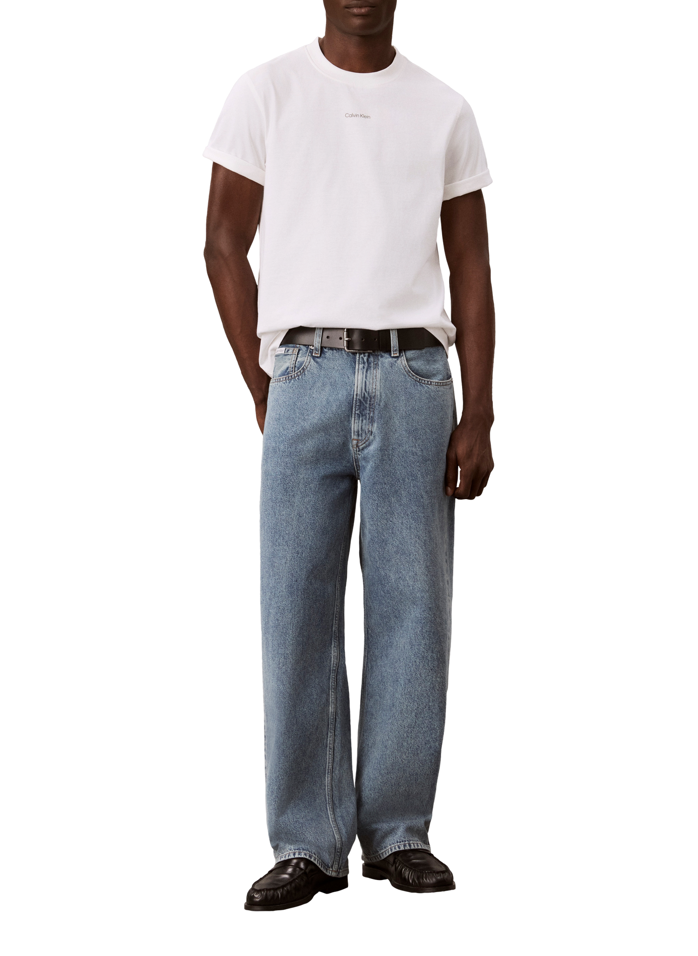 Short-sleeved cotton logo T-shirt CALVIN KLEIN White
