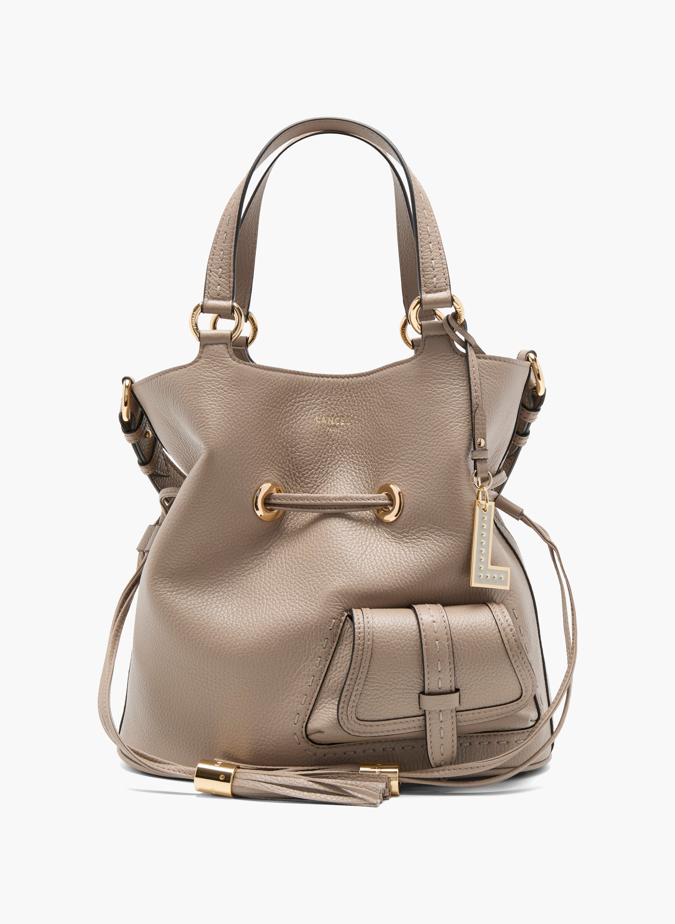 Sac seau premier flirt de lancel en cuir de vachette graine LANCEL Gris