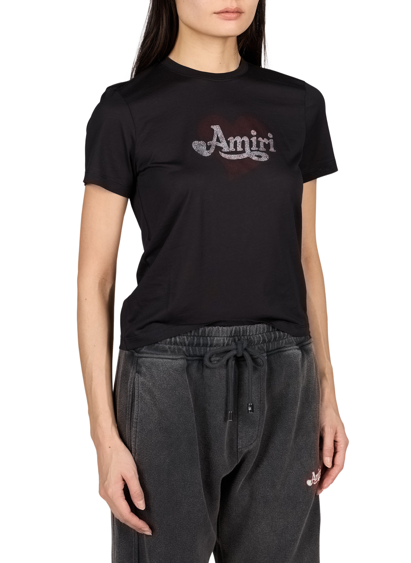 Recht T-shirt met zeefdrukprint AMIRI Zwart