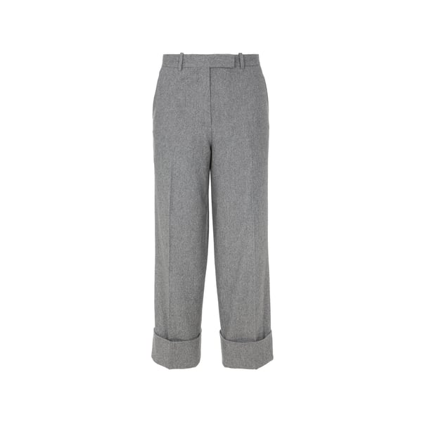 Thom Browne Wool-cashmere Blend Cropped Sack Trouser In Grey