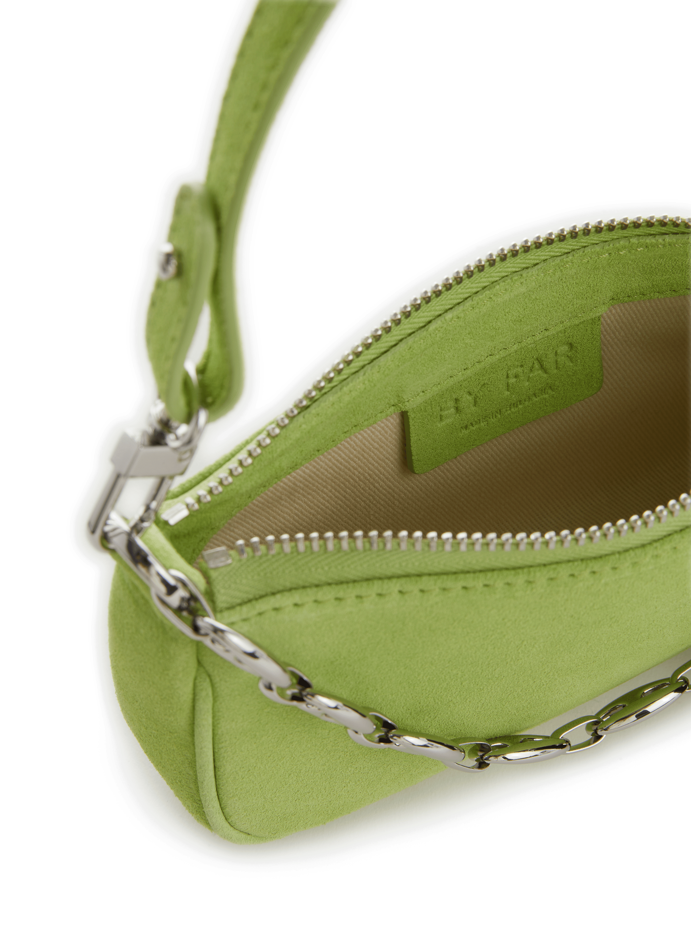 Sac mini Rachel en daim BY FAR Vert
