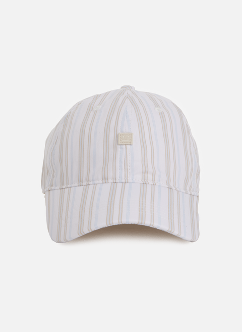 قبعة قطنية مخططة باللون الأبيضACNE STUDIOS 