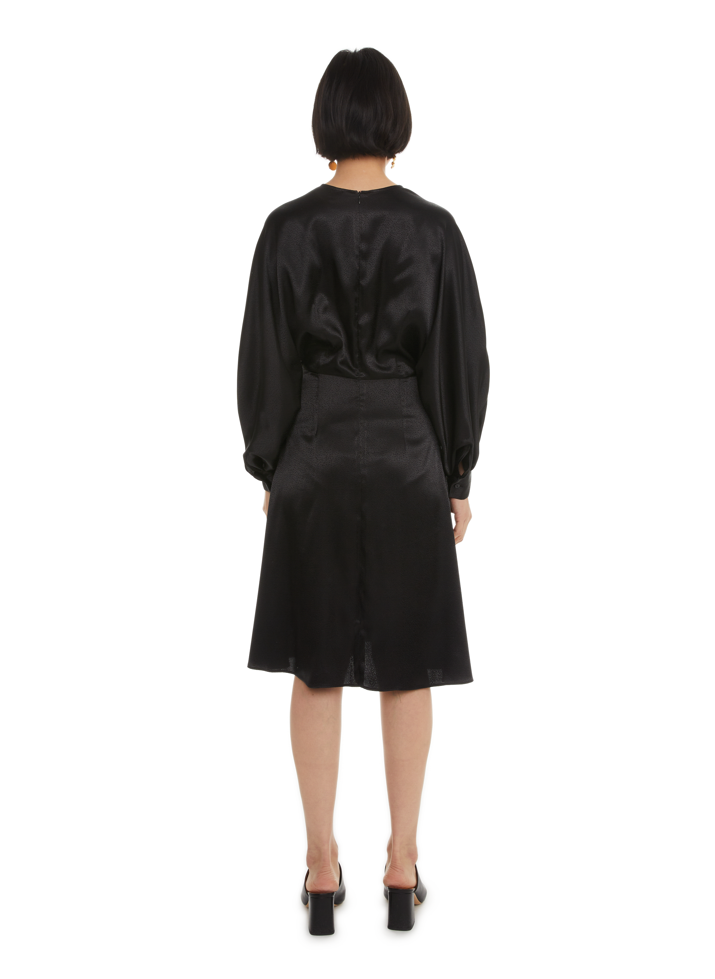 Robe midi effet satiné AU PRINTEMPS PARIS Noir