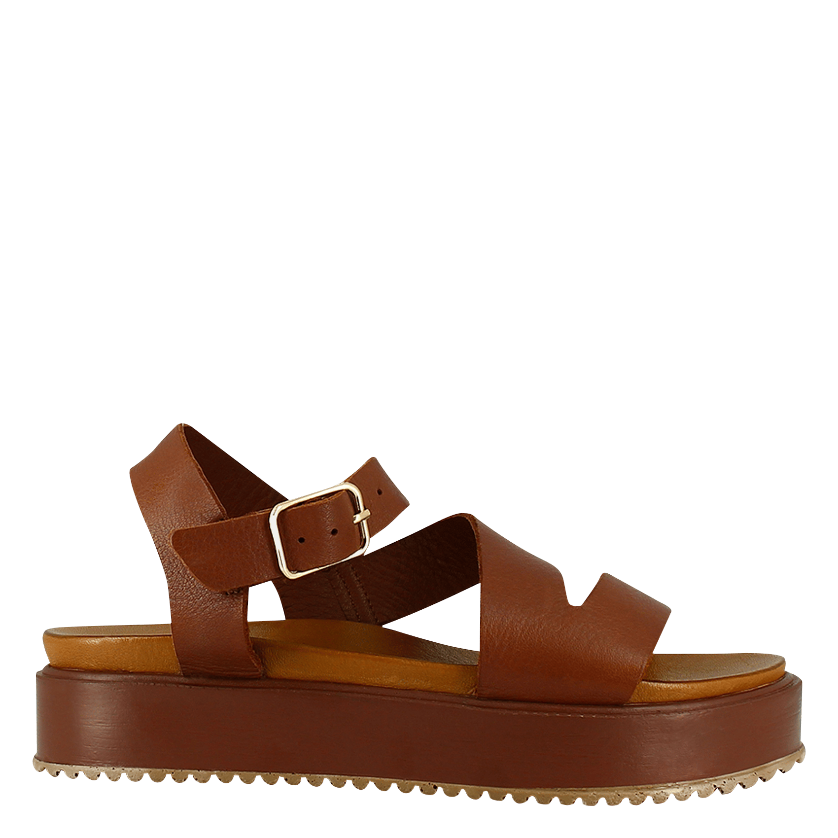 Sandales compensées en cuir isaure JONAK Marron