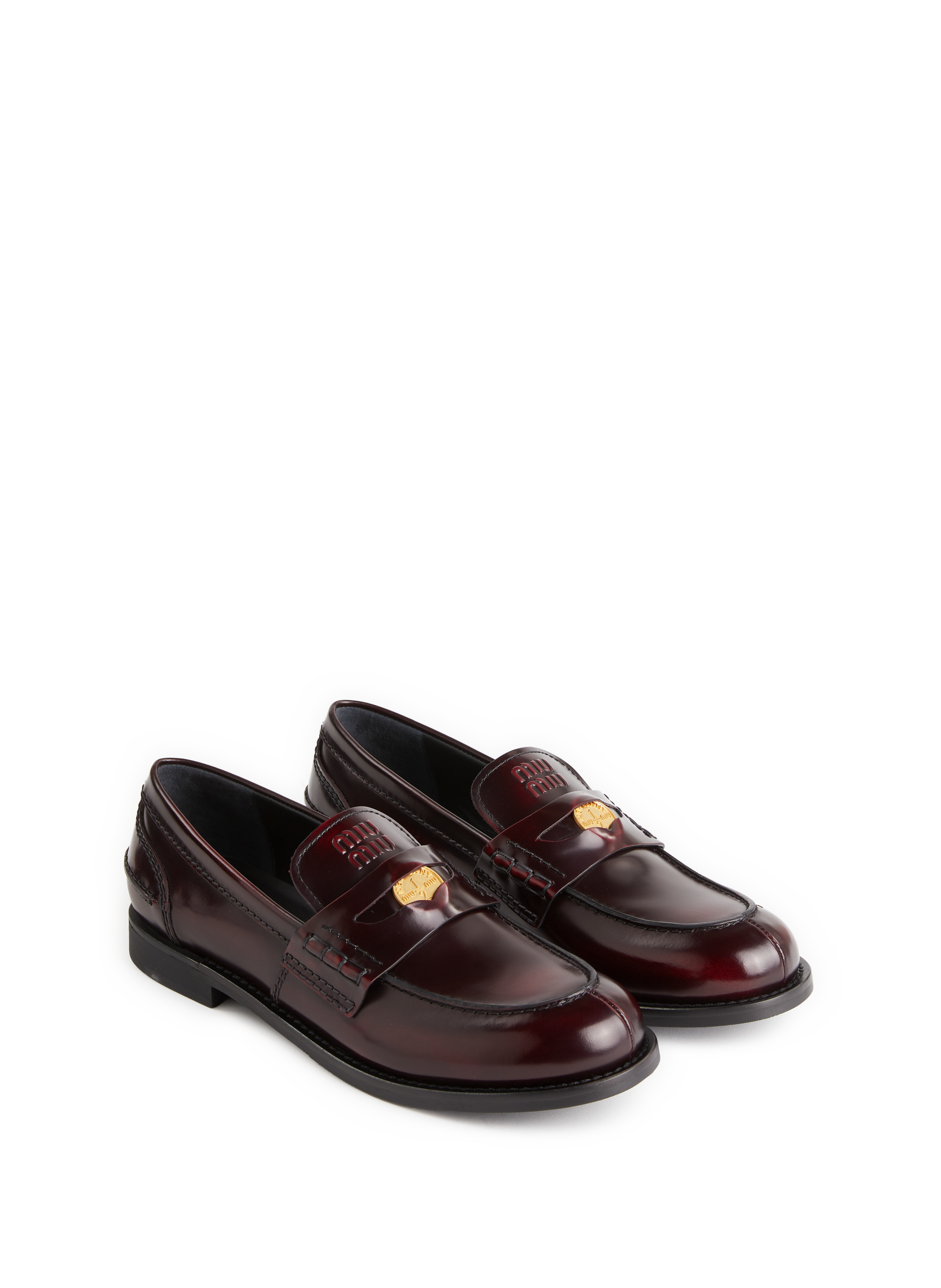 Mocassins en cuir  MIU MIU Rouge