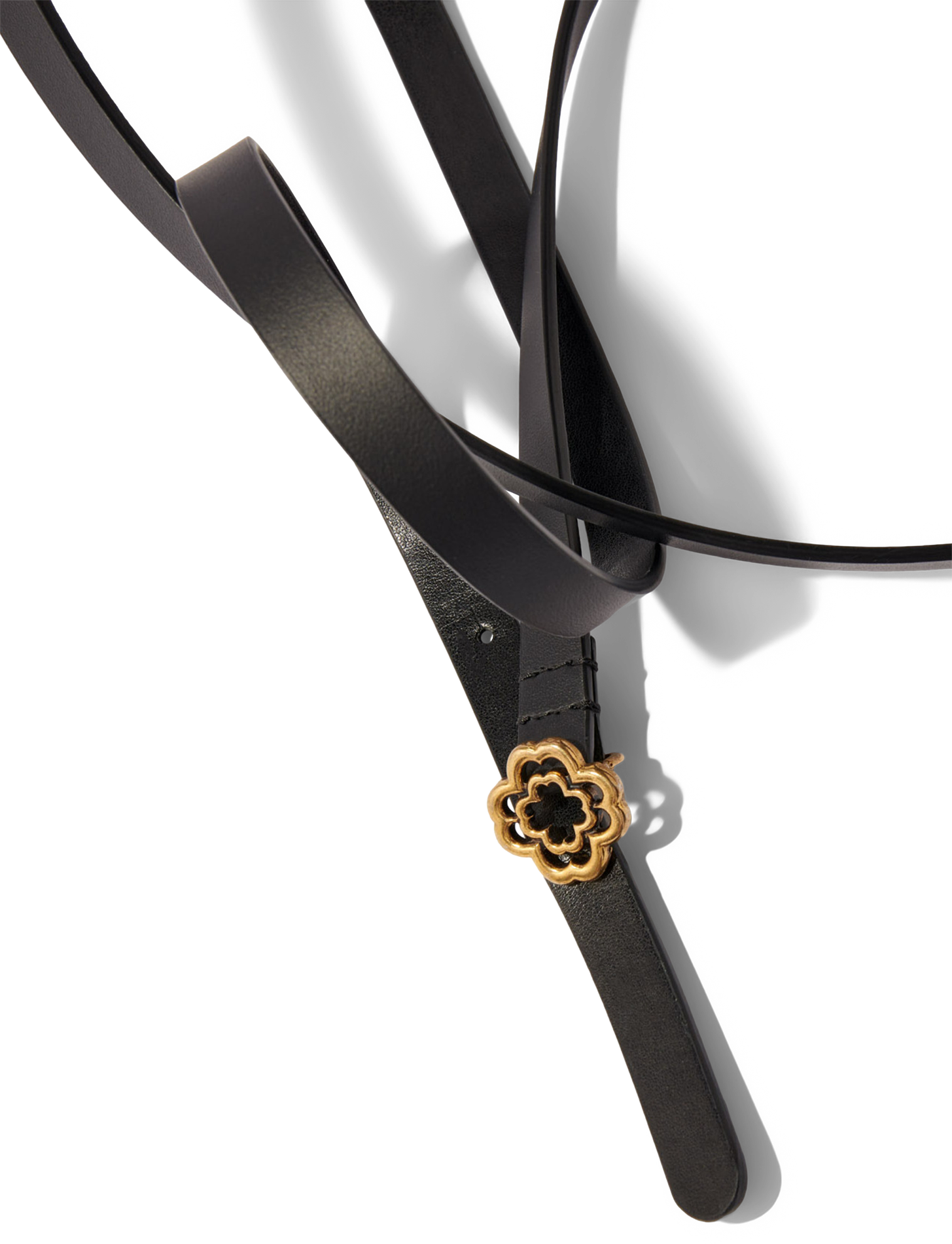 Ceinture à boucle en cuir MAJE Noir