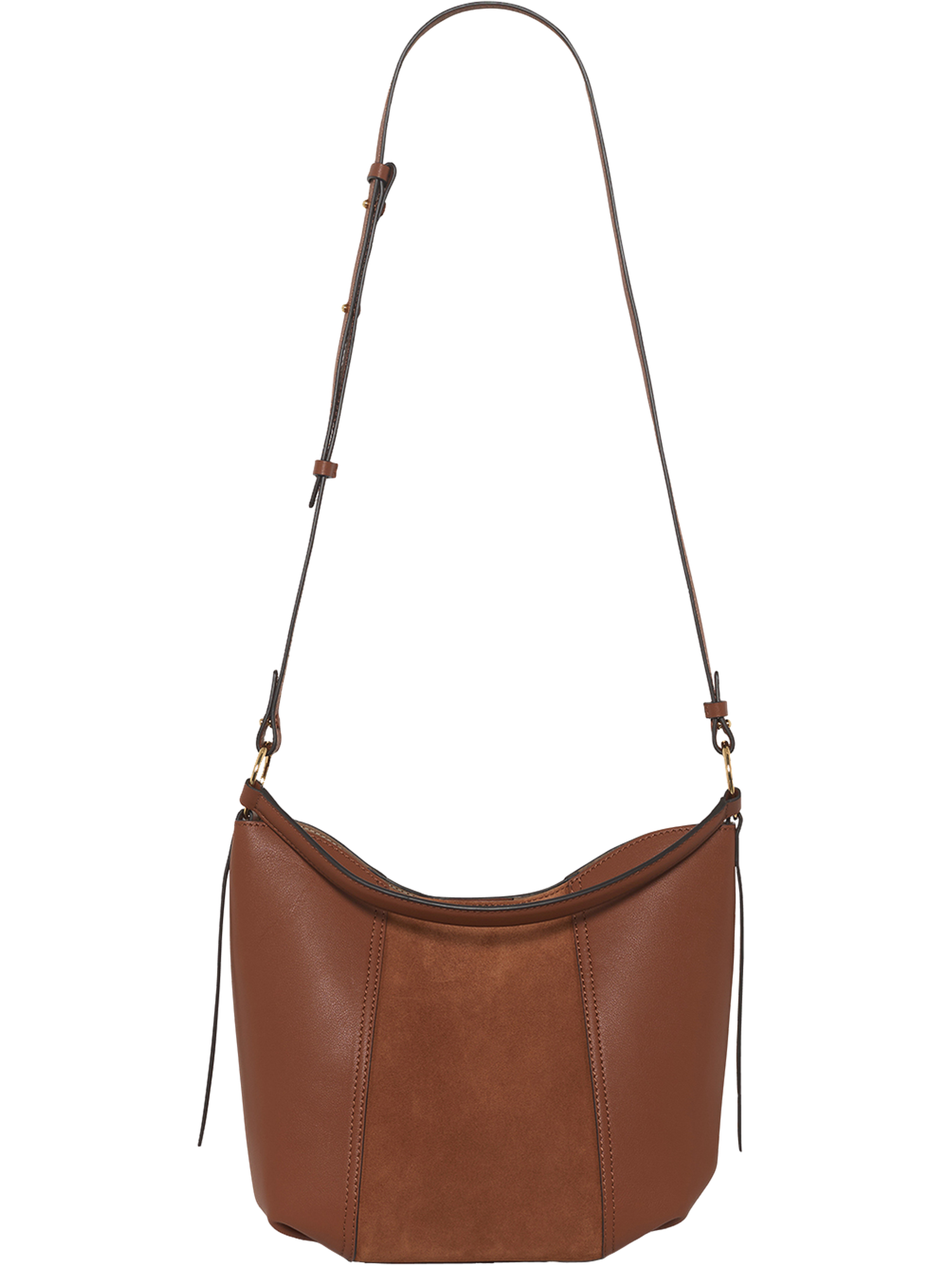 Sac seau en cuir velours - mya PABLO Marron