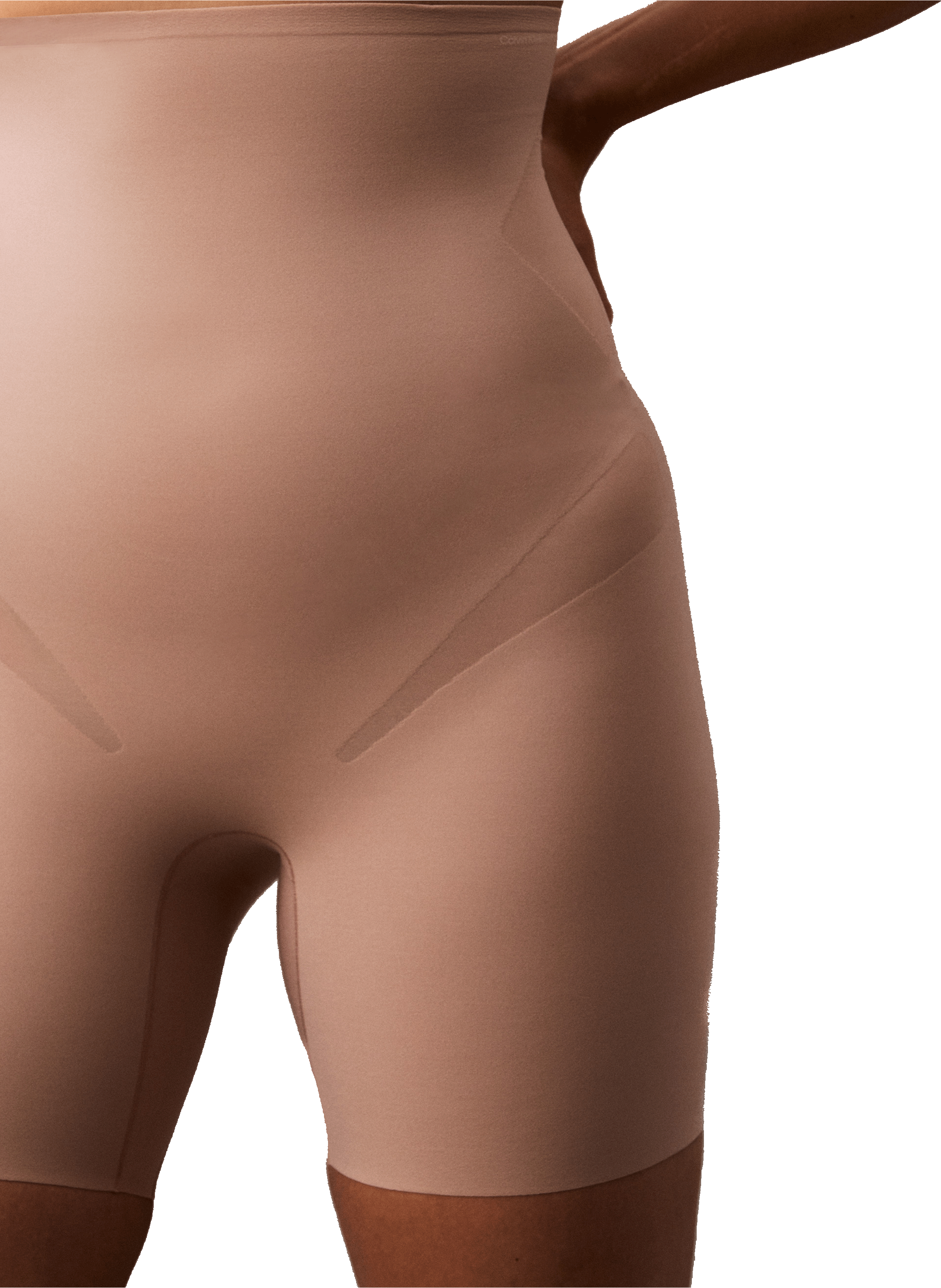 Short gainant taille haute CALVIN KLEIN Beige