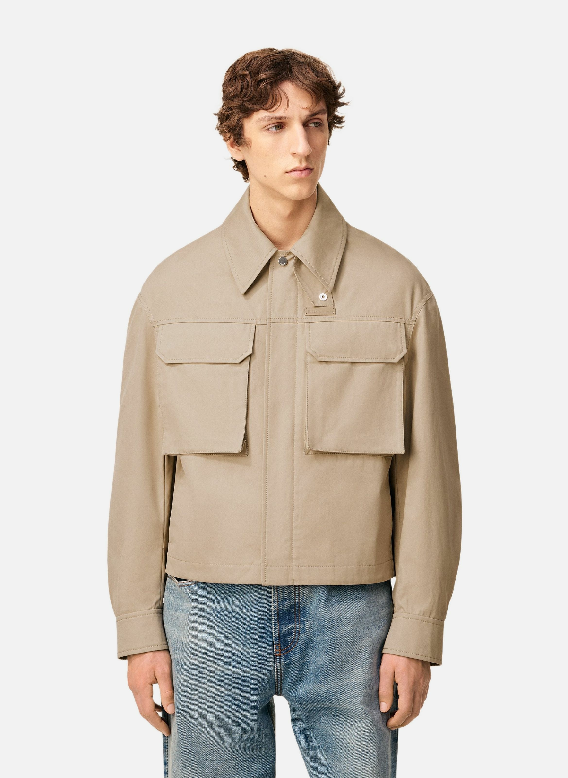 Blouson worker en coton unisexe AMI PARIS Beige