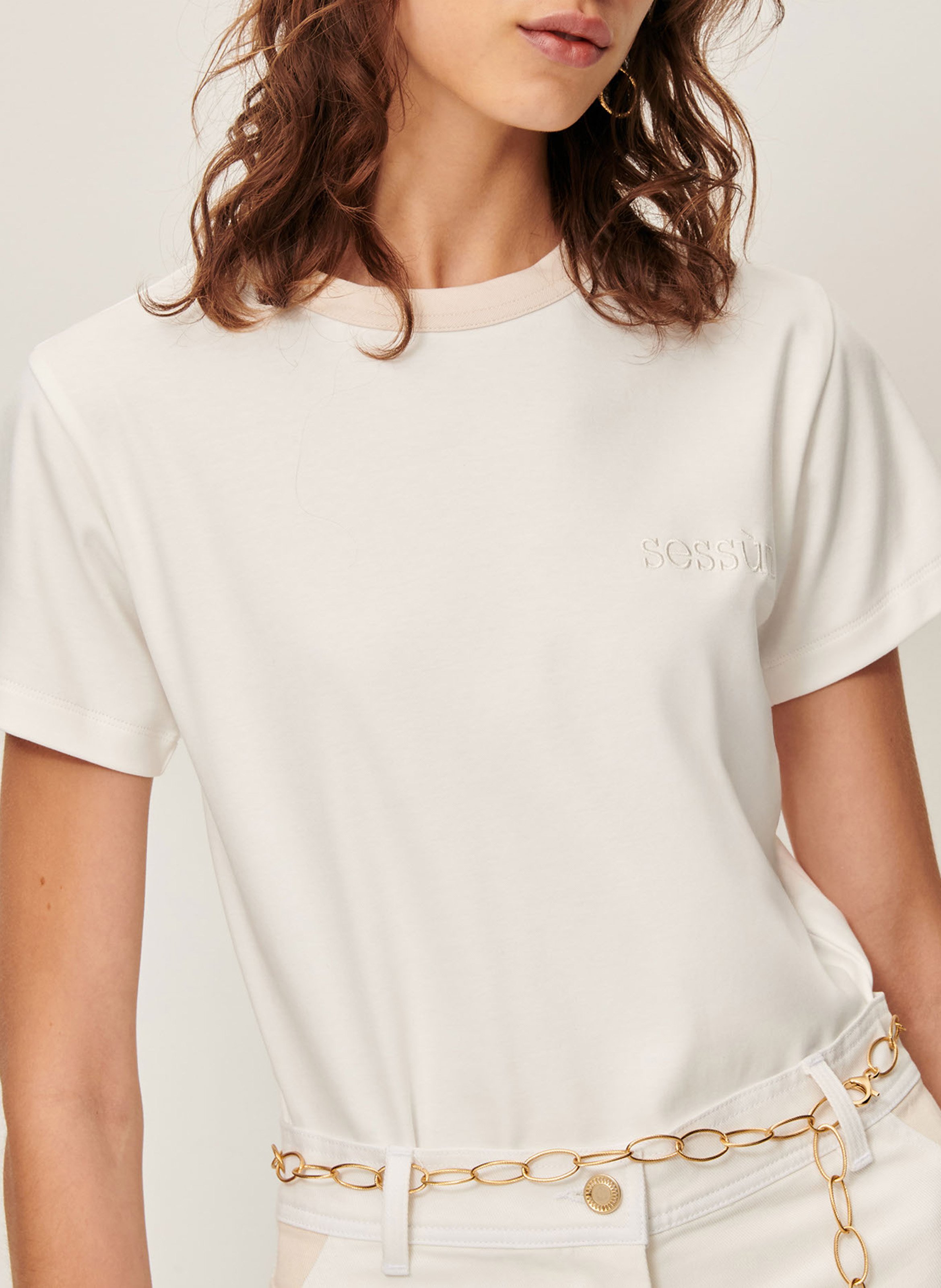 Tee-shirt droit en coton mijanou SESSUN Blanc