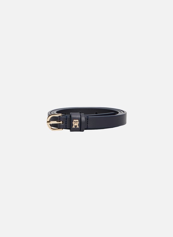 Leather logo belt Blue by TOMMY HILFIGER TOMMY HILFIGER Leather logo belt Blue