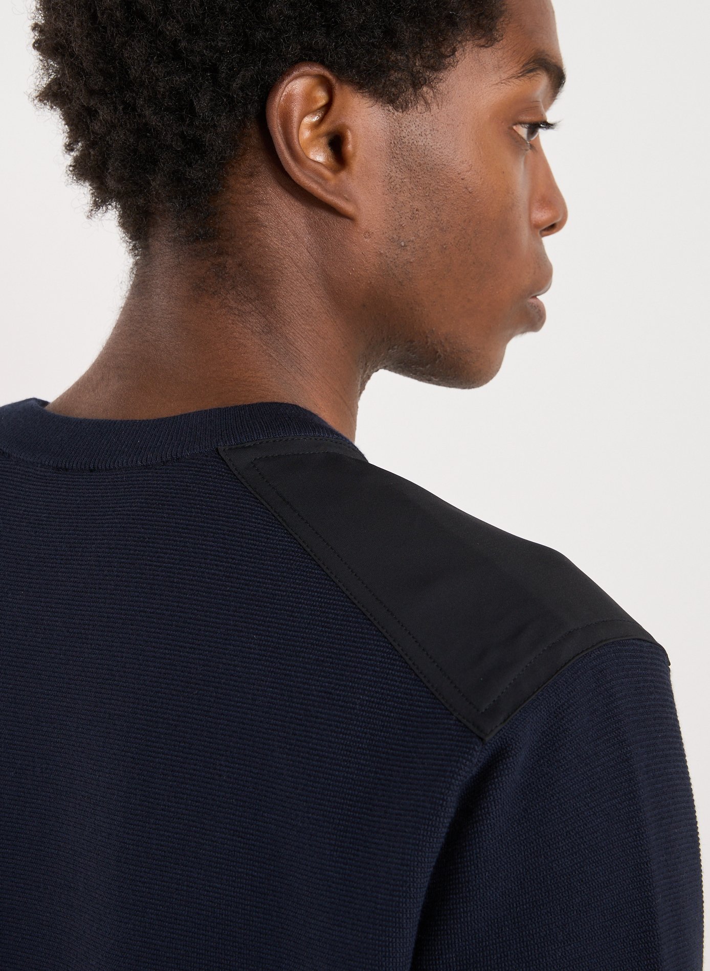 Textured Bi-material Sweatshirt MOOSE KNUCKLES Blue