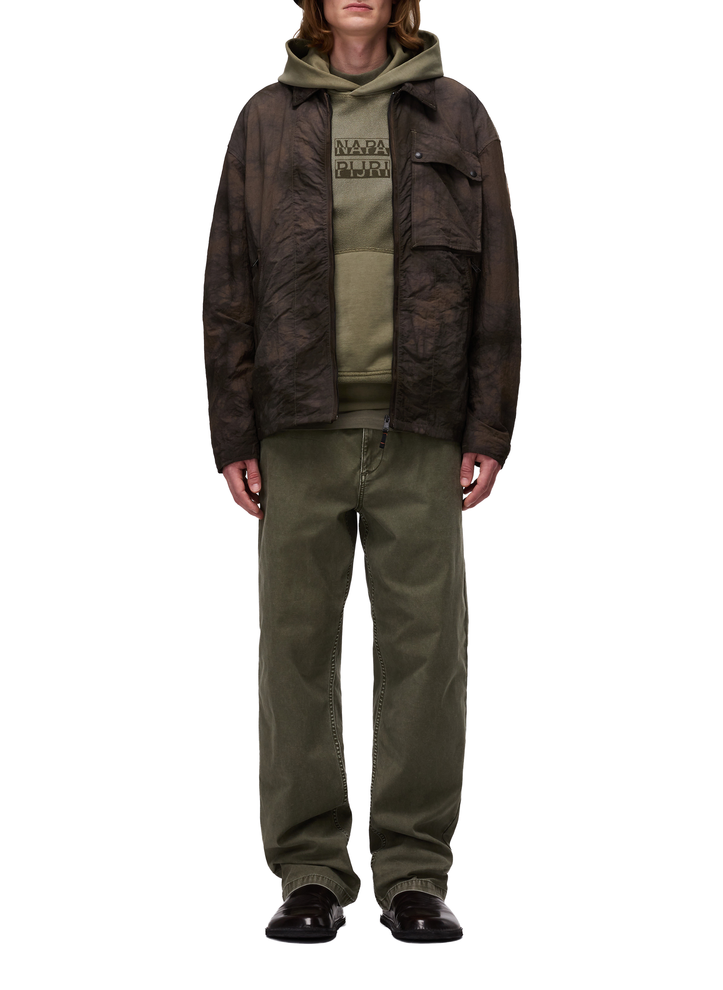 Cotton hoodie with logo NAPAPIJRI Green