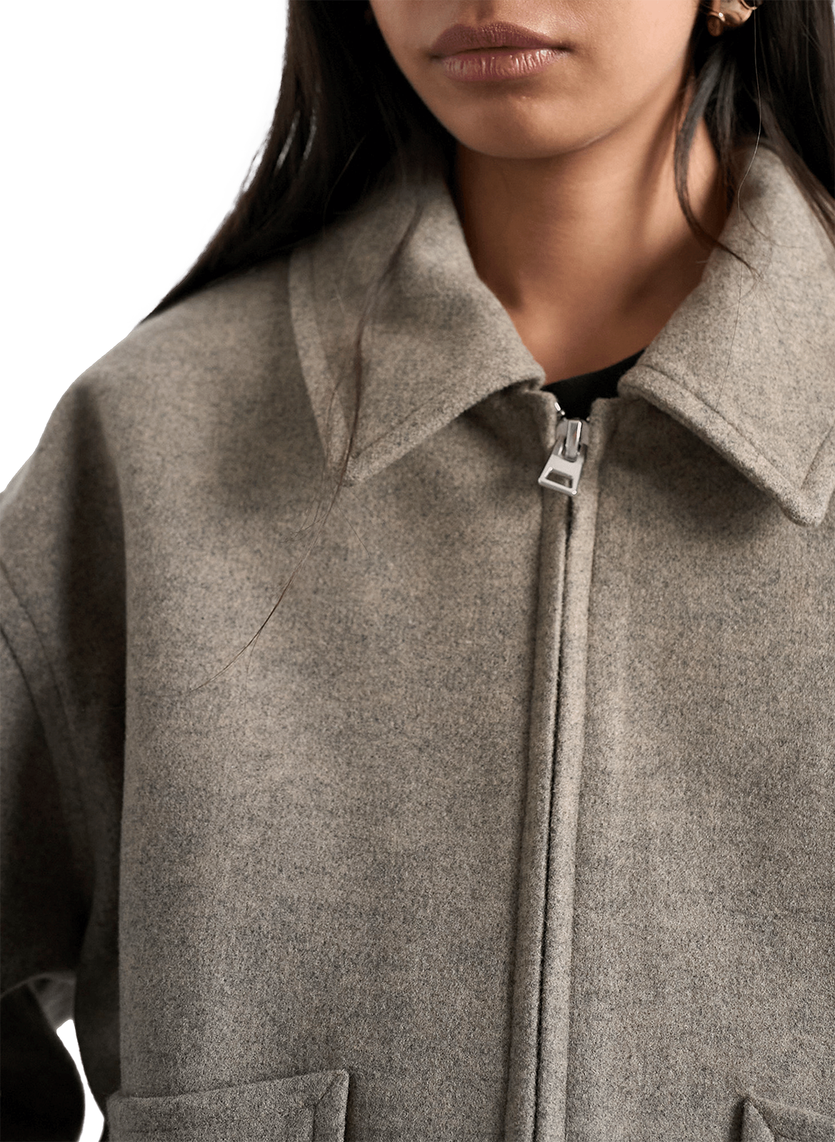 Classic collar bomber jacket TOPSHOP Beige