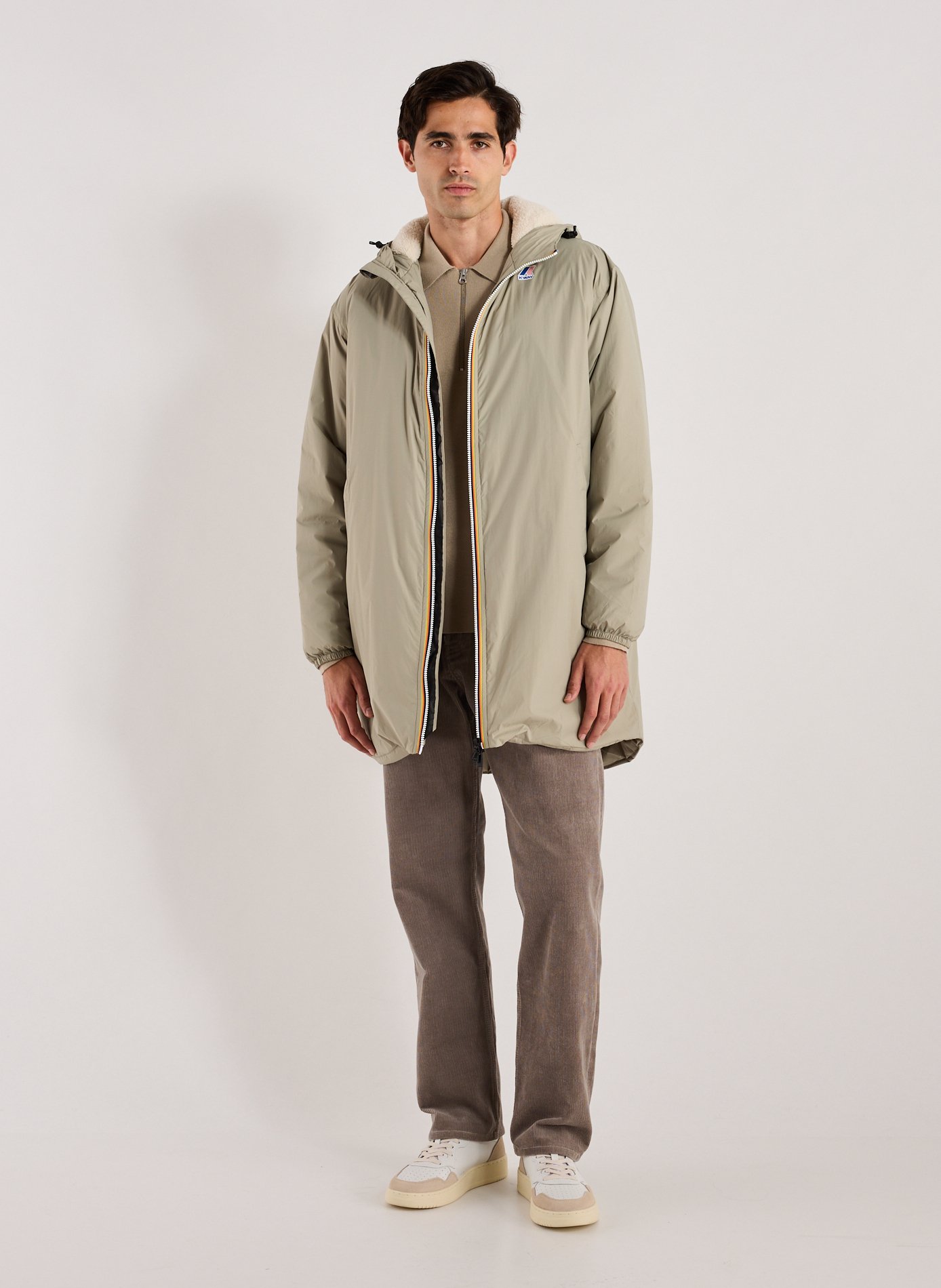 Mid-length hooded jacket K-WAY Green