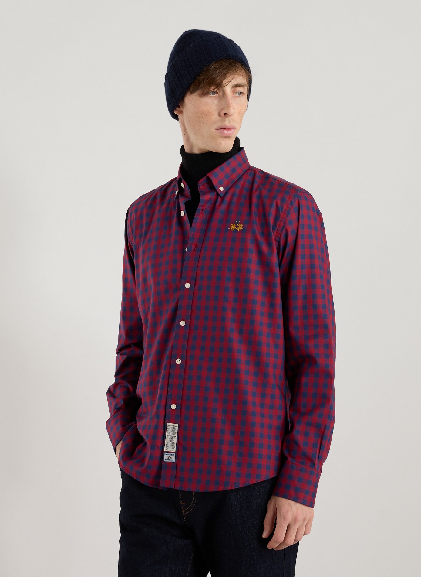 LA MARTINA Checked cotton American collar shirt Multicolour