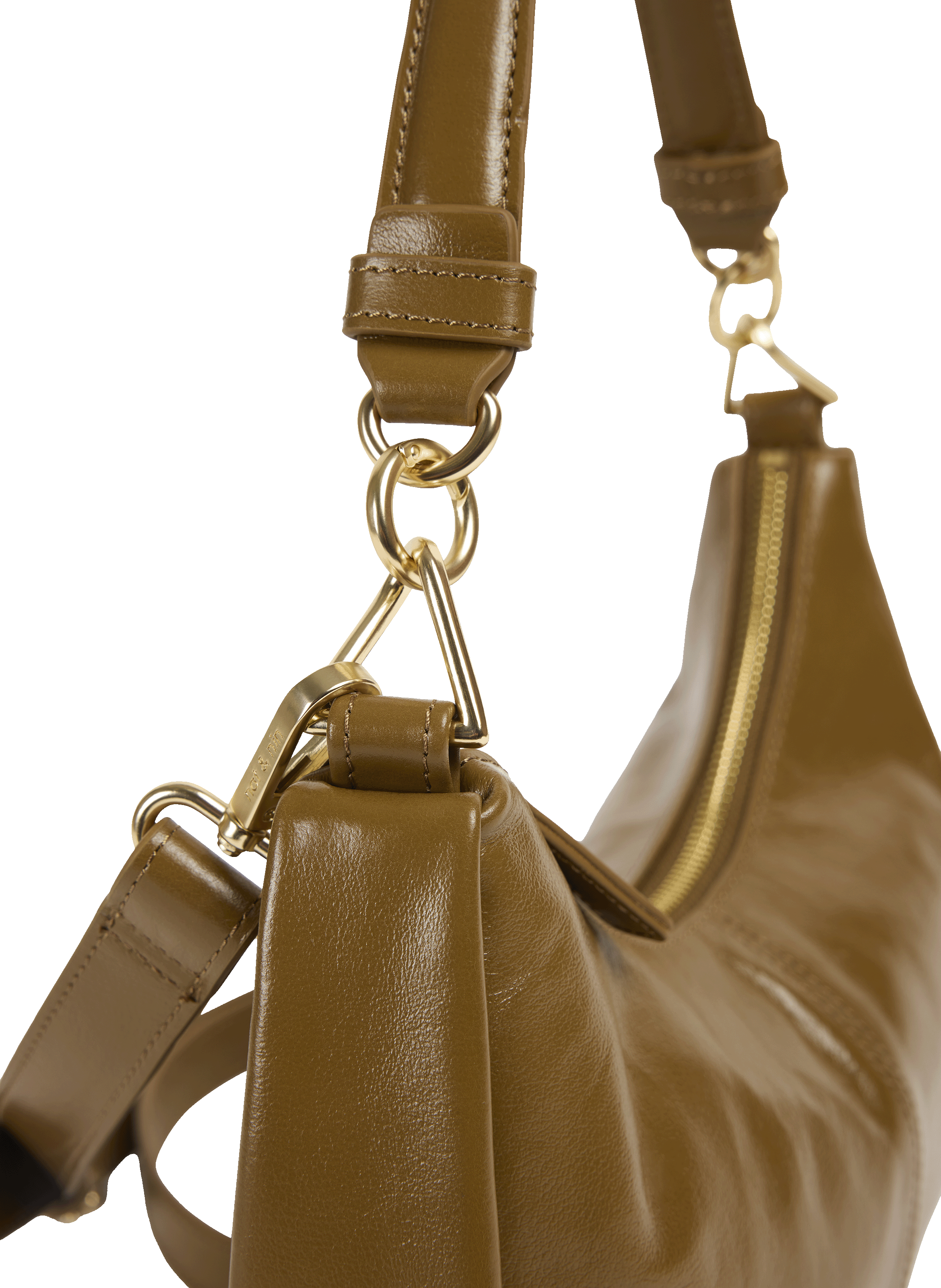 Metallic leather handbag  NAT & NIN Brown