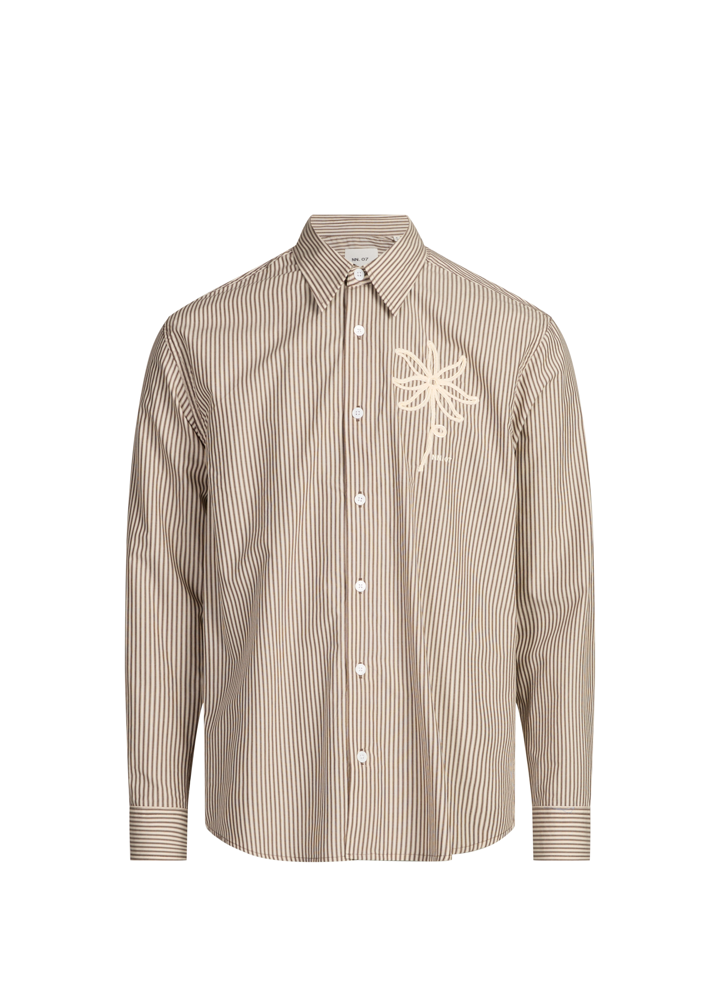 Striped cotton Quinsy straight shirt NN.07 Brown