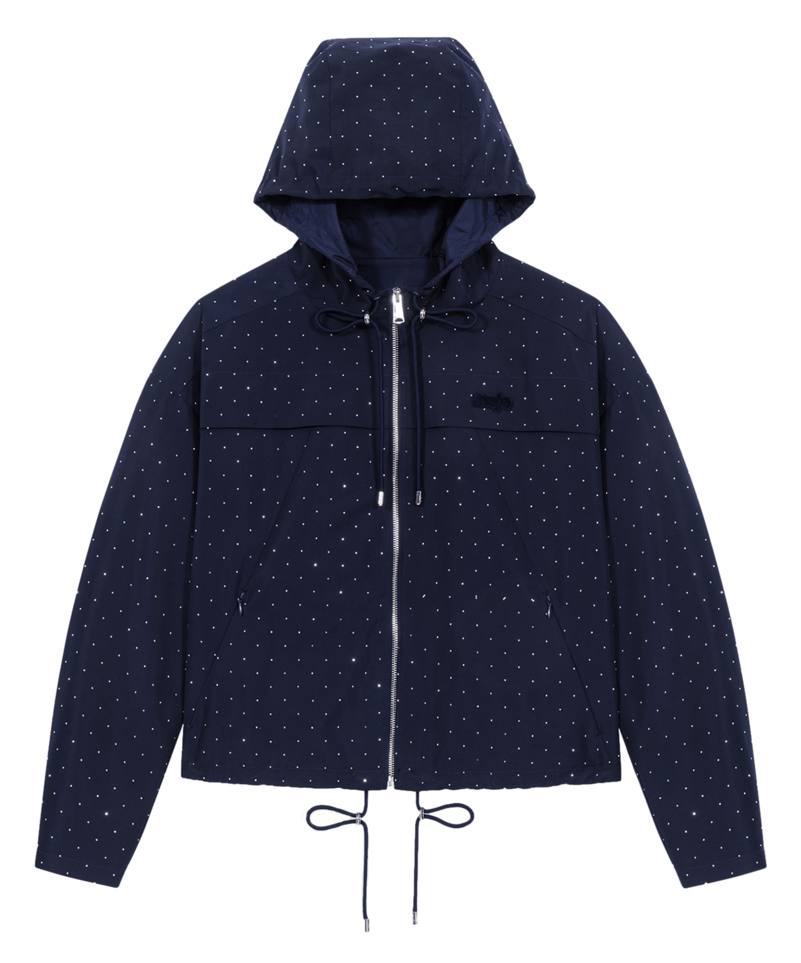 Coupe-vent droit col montant à strass MAJE Bleu