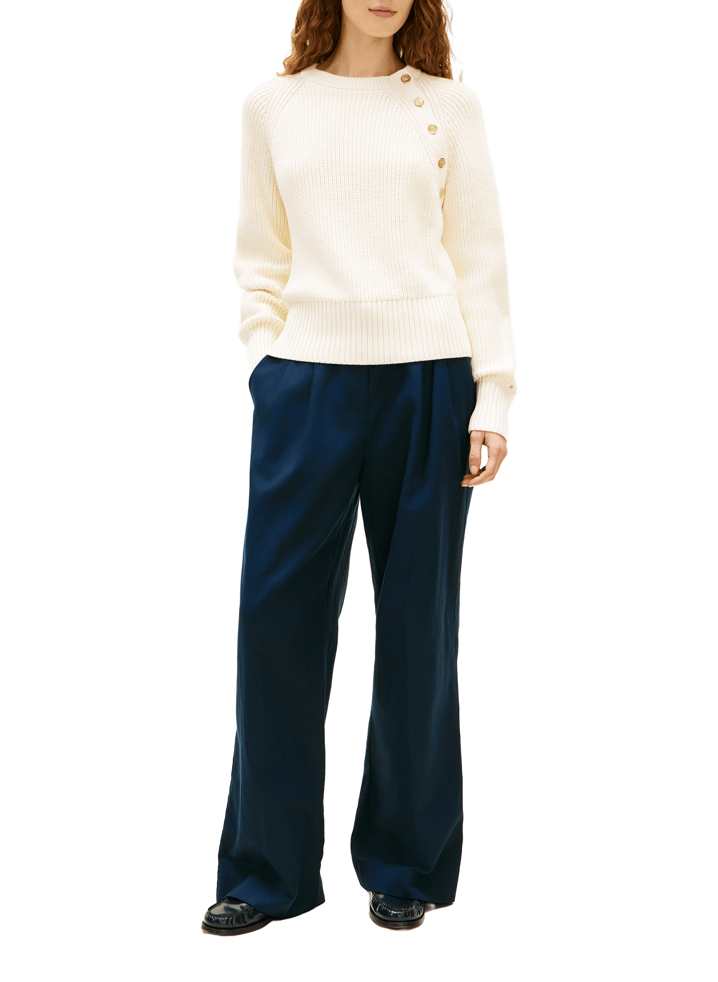 Pull rayé en coton TOMMY HILFIGER Beige