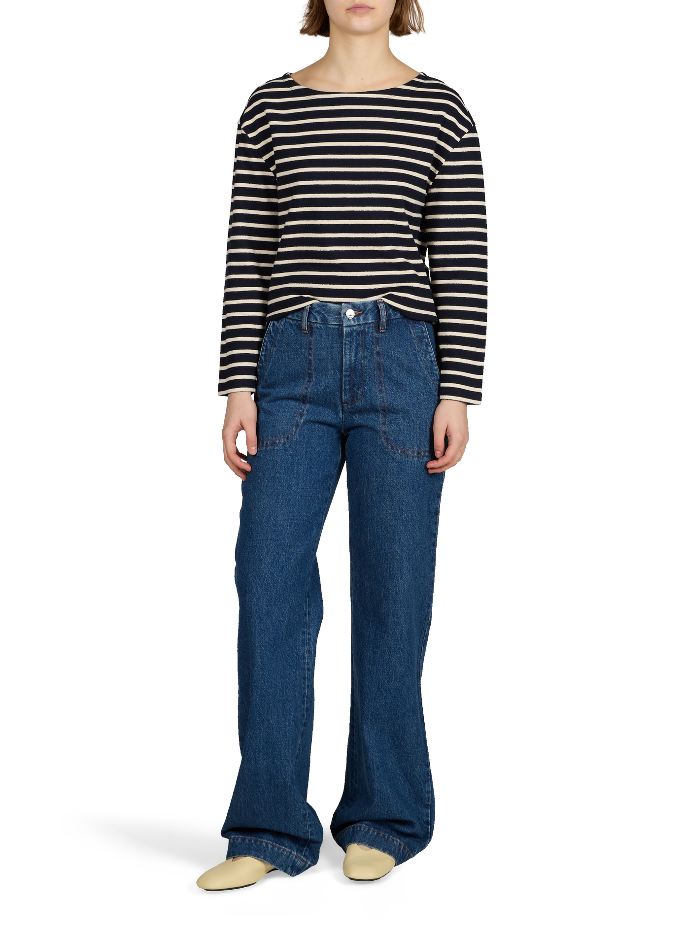 Jean droit en coton A.P.C. Bleu