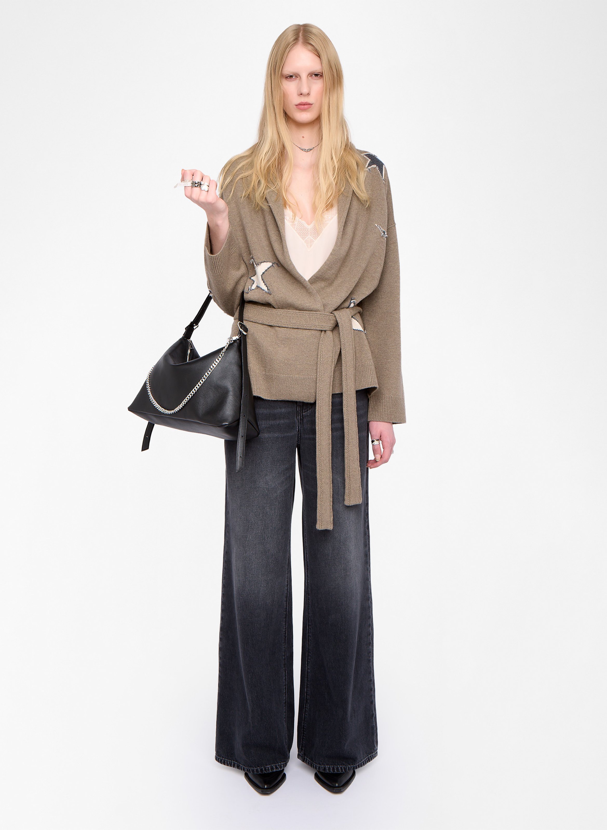 Gilet col v en laine mélangée alpa ZADIG&VOLTAIRE Beige