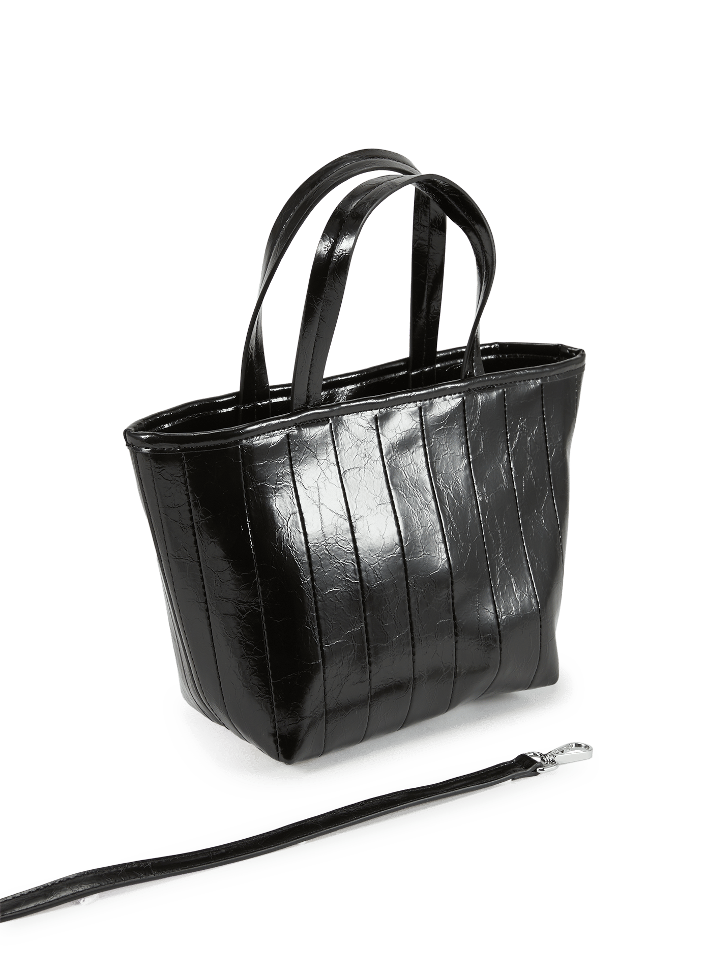 Sac à bandoulière verni Tsgemma TOPSHOP Noir