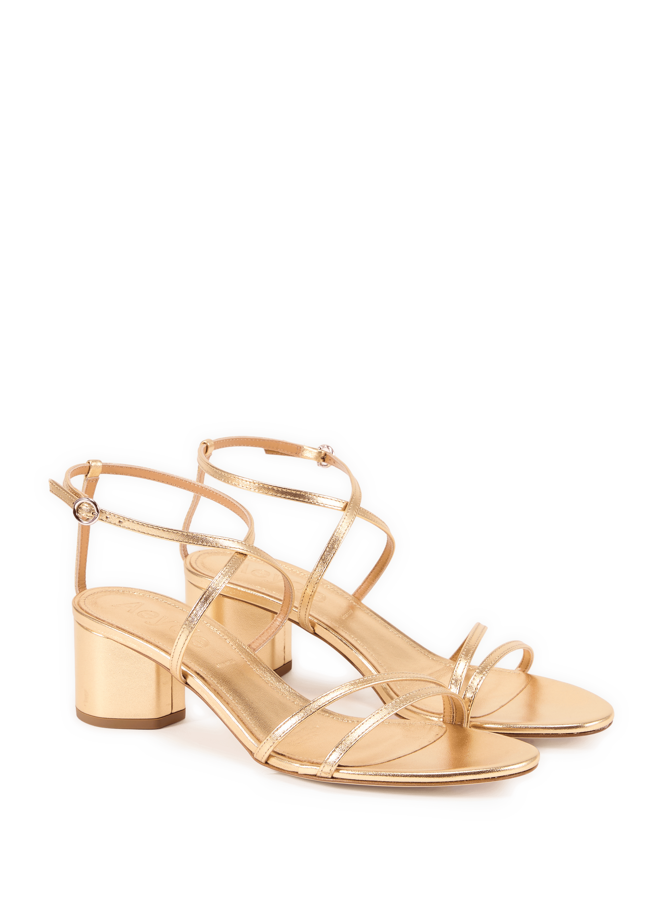 Metallic leather sandals AEYDE Golden