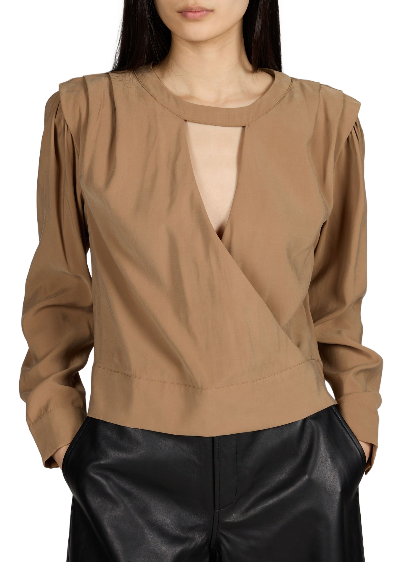 Blouse à col rond ROUGE EDIT Marron