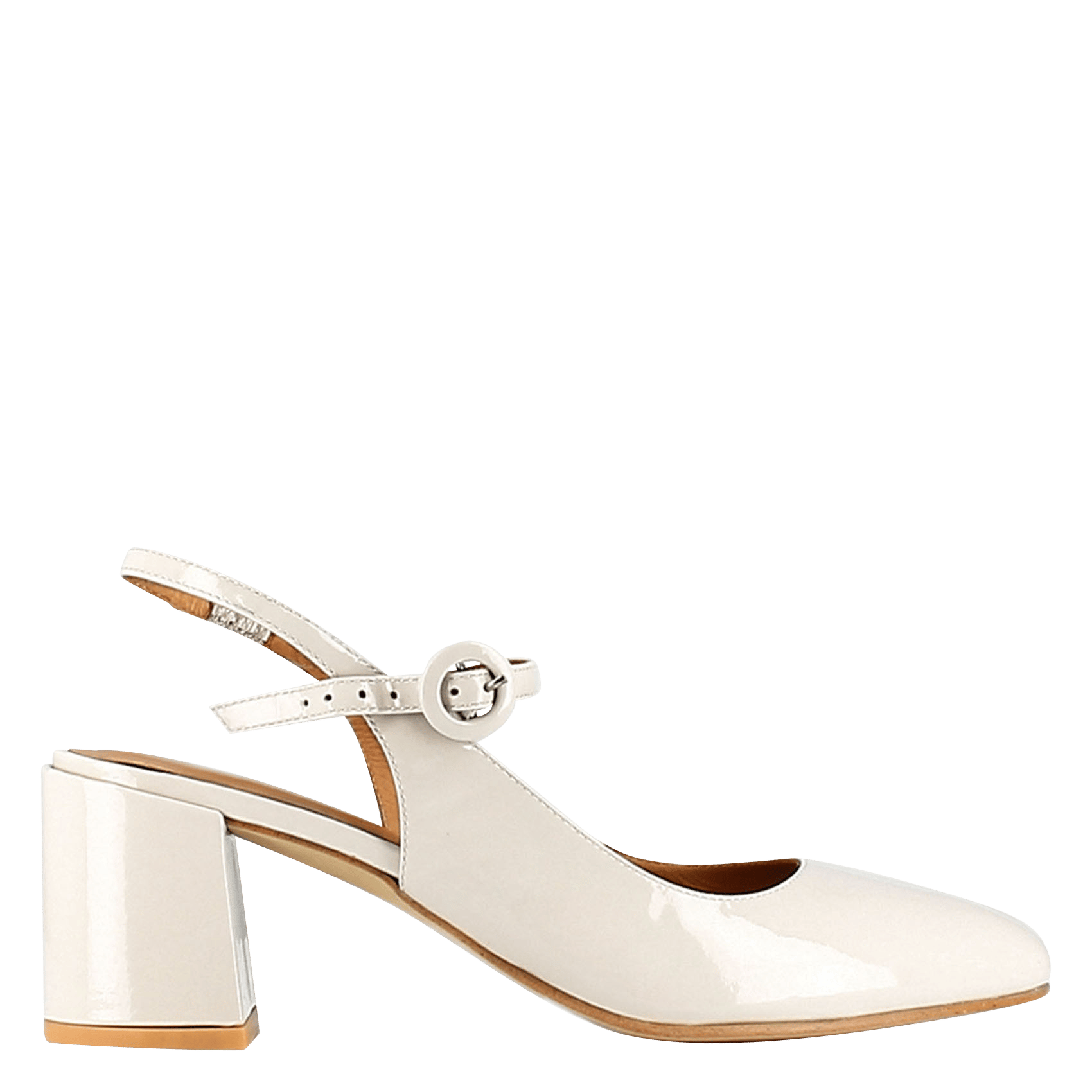 Escarpins slingback en cuir vernis dollar JONAK Blanc