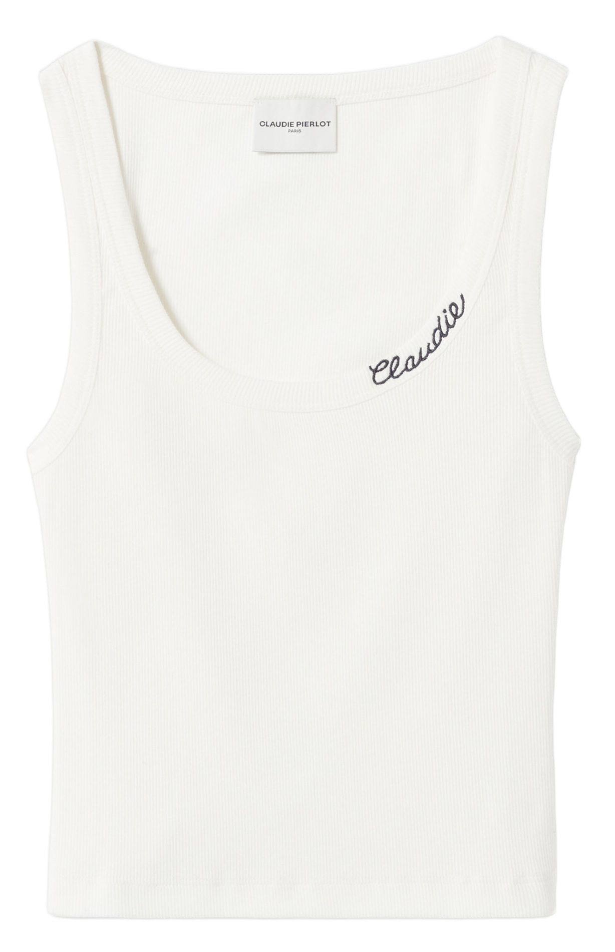 Débardeur col rond en coton mélangé CLAUDIE PIERLOT Beige