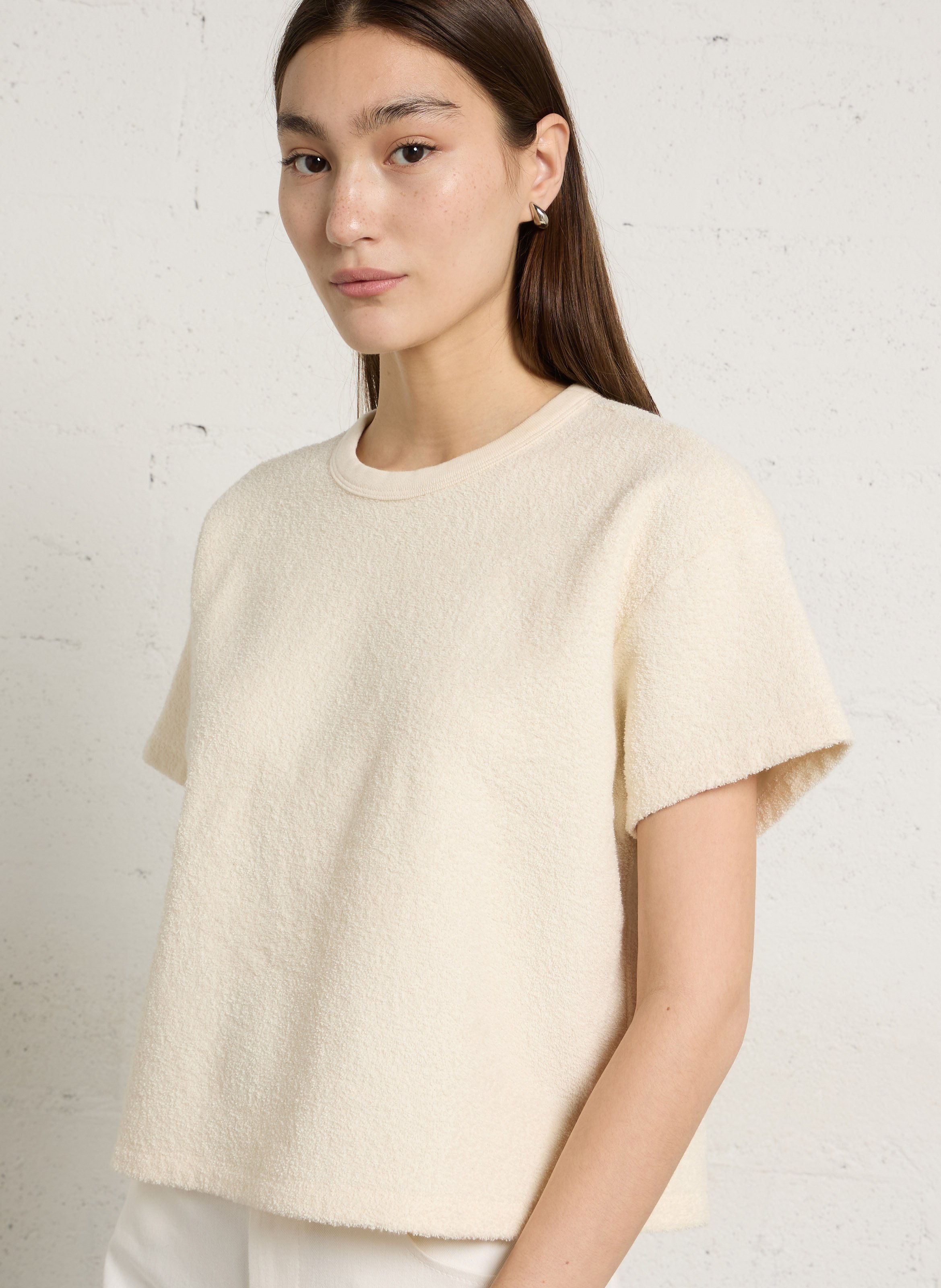 Tee-shirt ample col rond en coton bio bobypark AMERICAN VINTAGE Beige