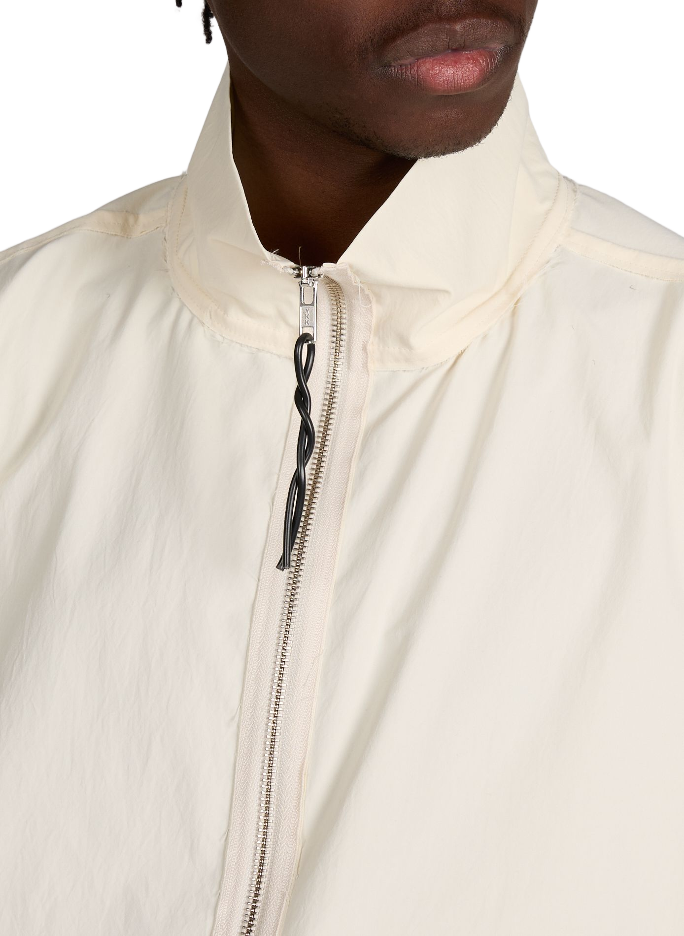 Jacket with zip collar and frayed edges CAMIEL FORTGENS Beige