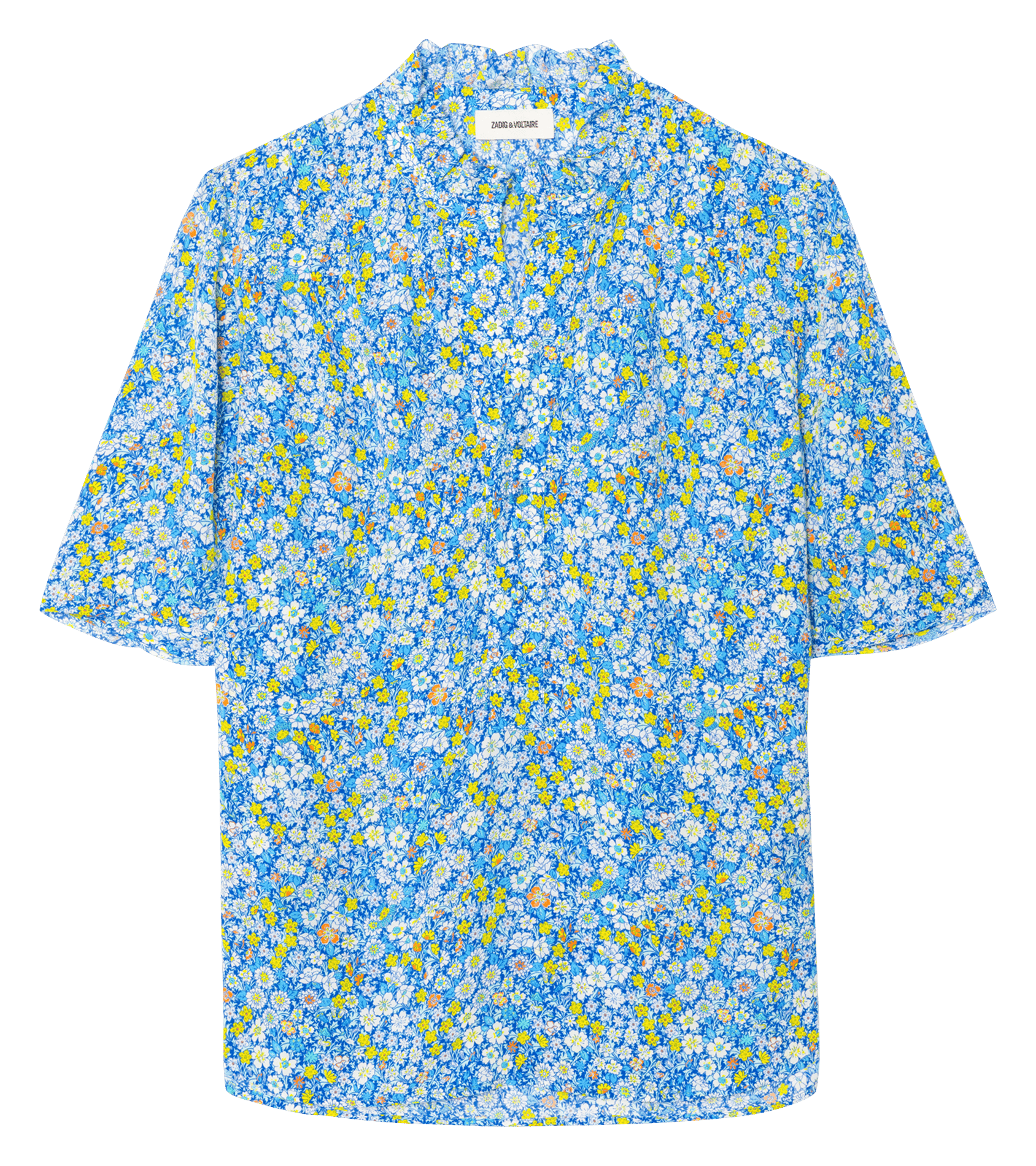 Blouse col montant à volants topher ZADIG&VOLTAIRE Jaune