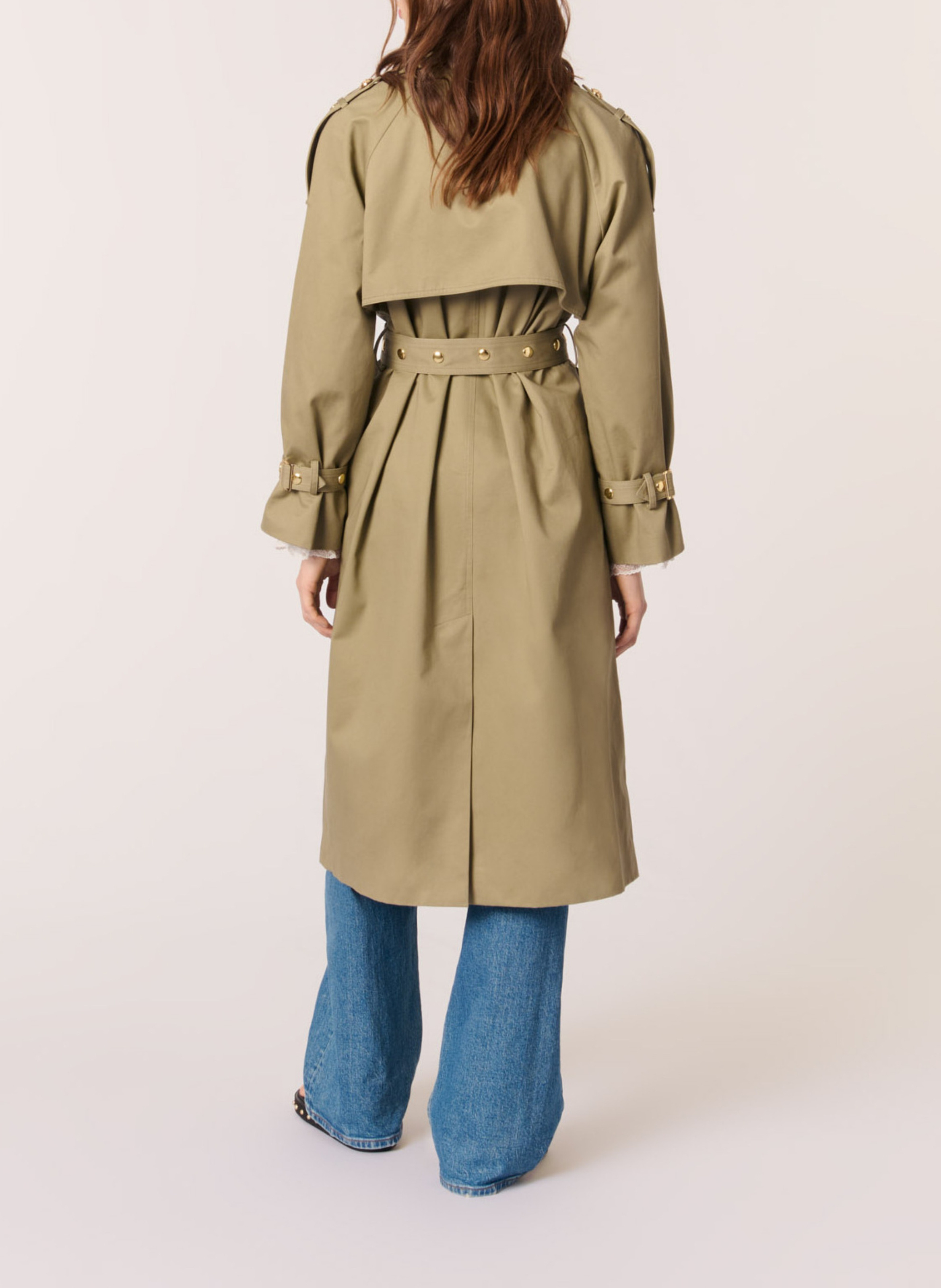 Trench cintrée en coton MAJE Kaki