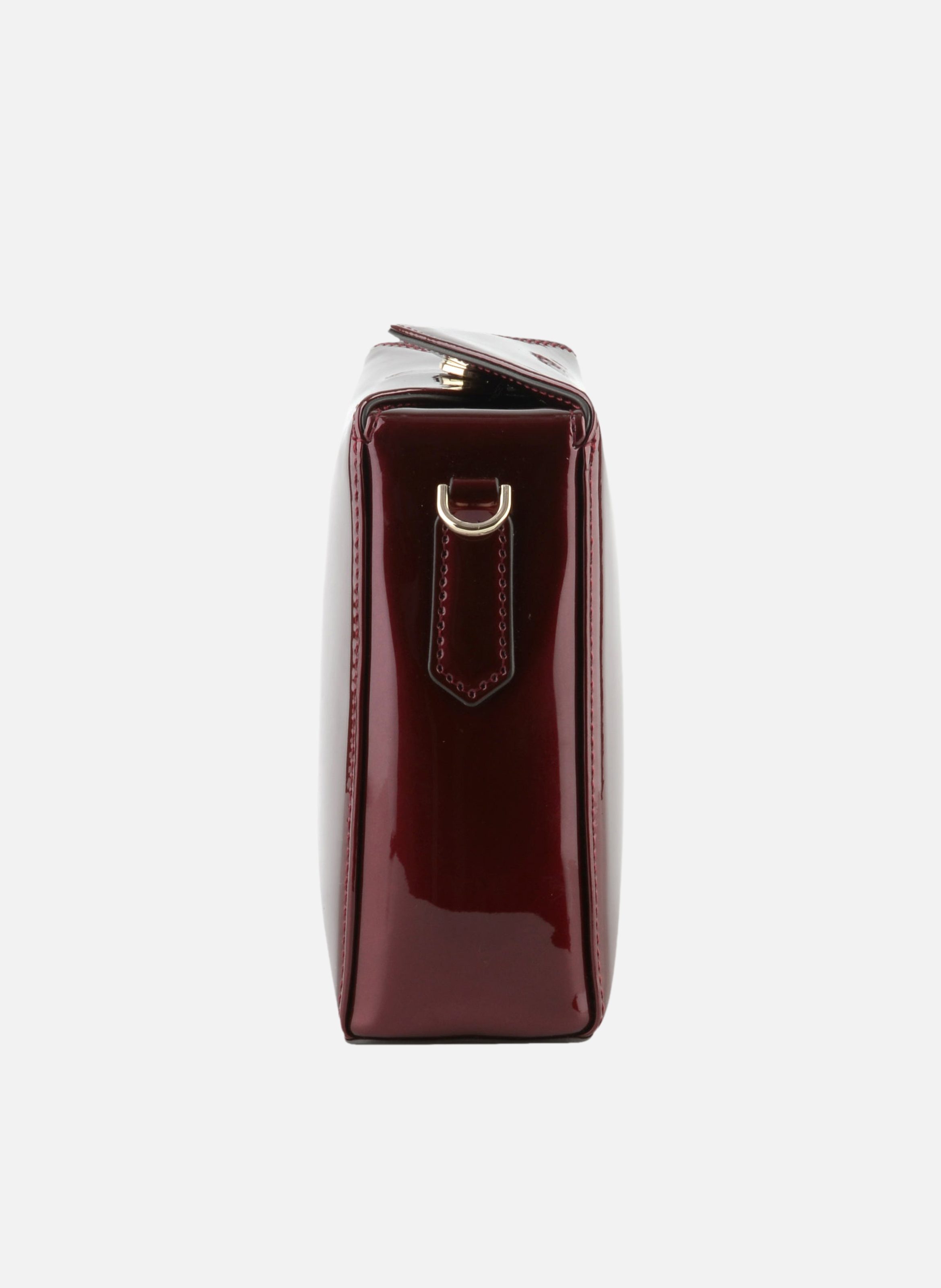 Cassetta vernis | sac porté épaule en cuir de vachette | Rouge POURCHET Femme