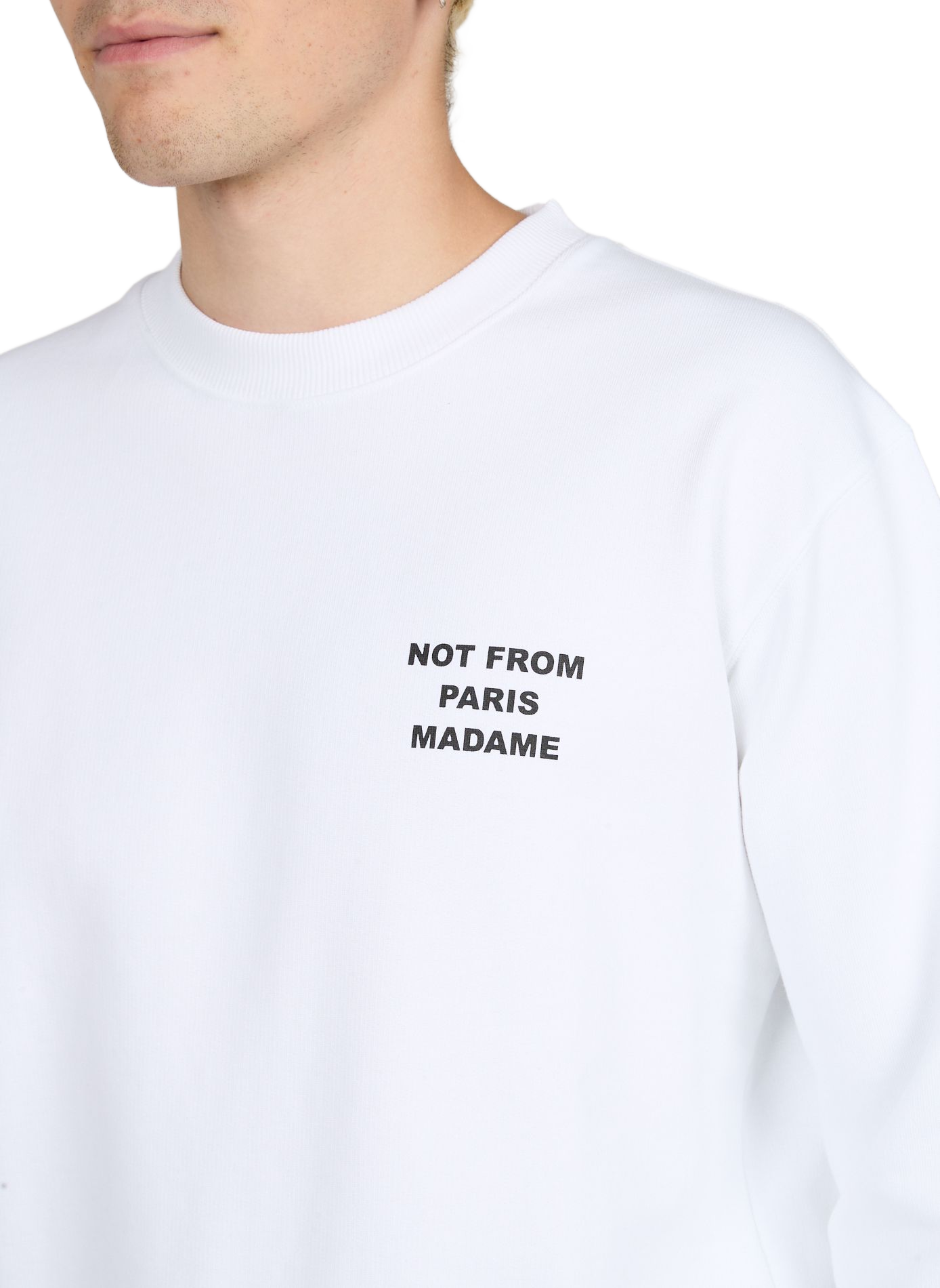 Slogan cotton sweatshirt DROLE DE MONSIEUR White