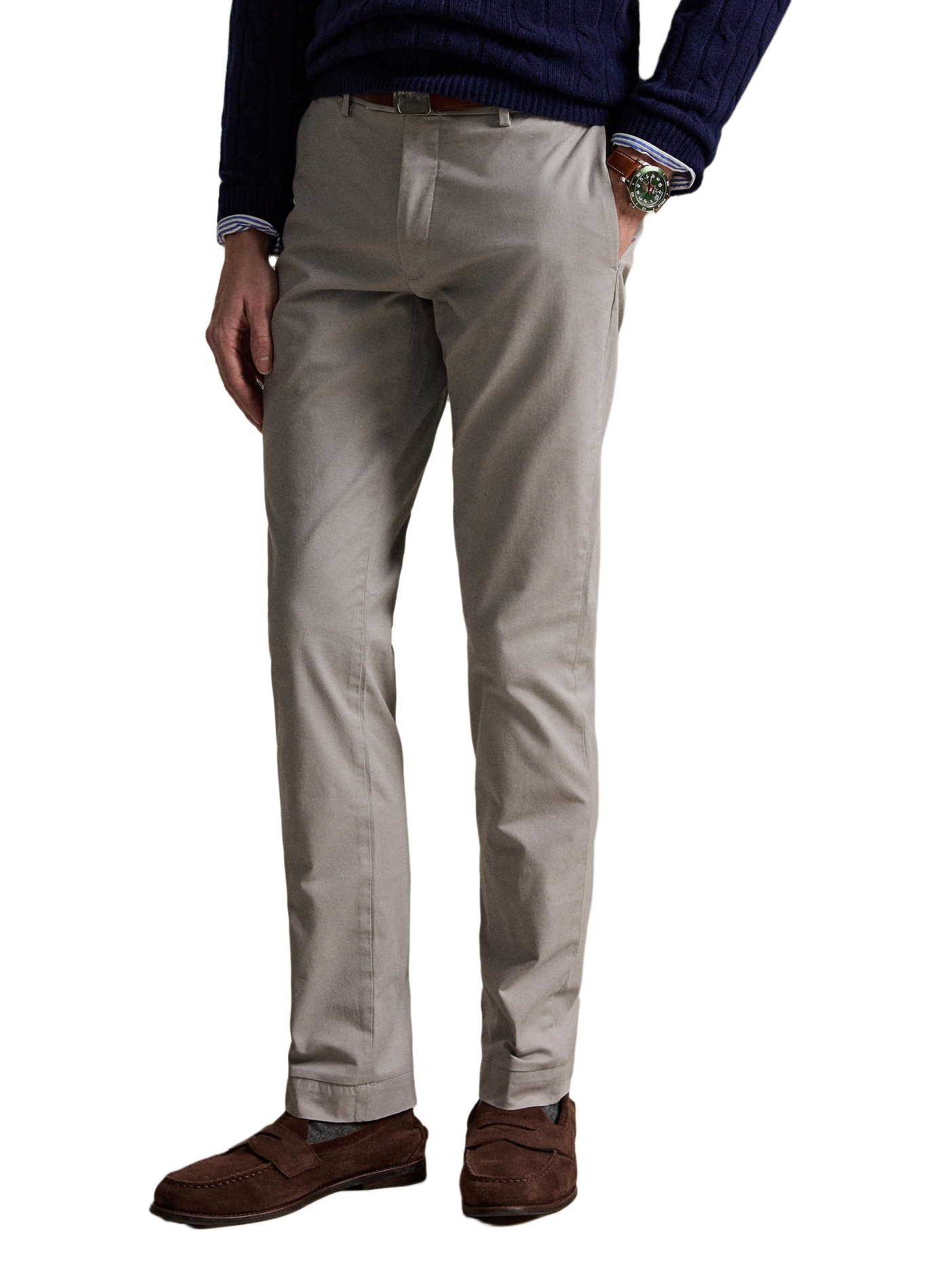 Pantalon chino en coton mélangé POLO RALPH LAUREN Gris