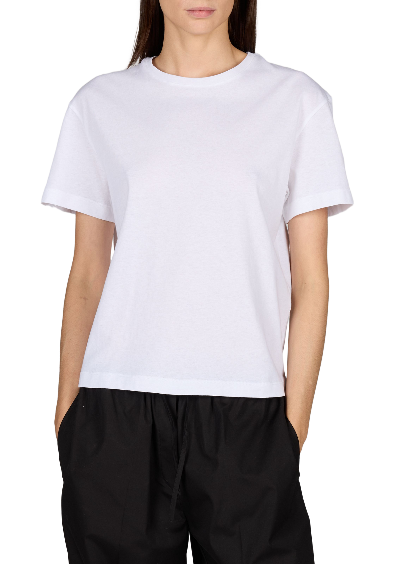 Gerade geschnittenes T-Shirt aus Bio-Baumwolle mit Stickerei TOTEME Weiss