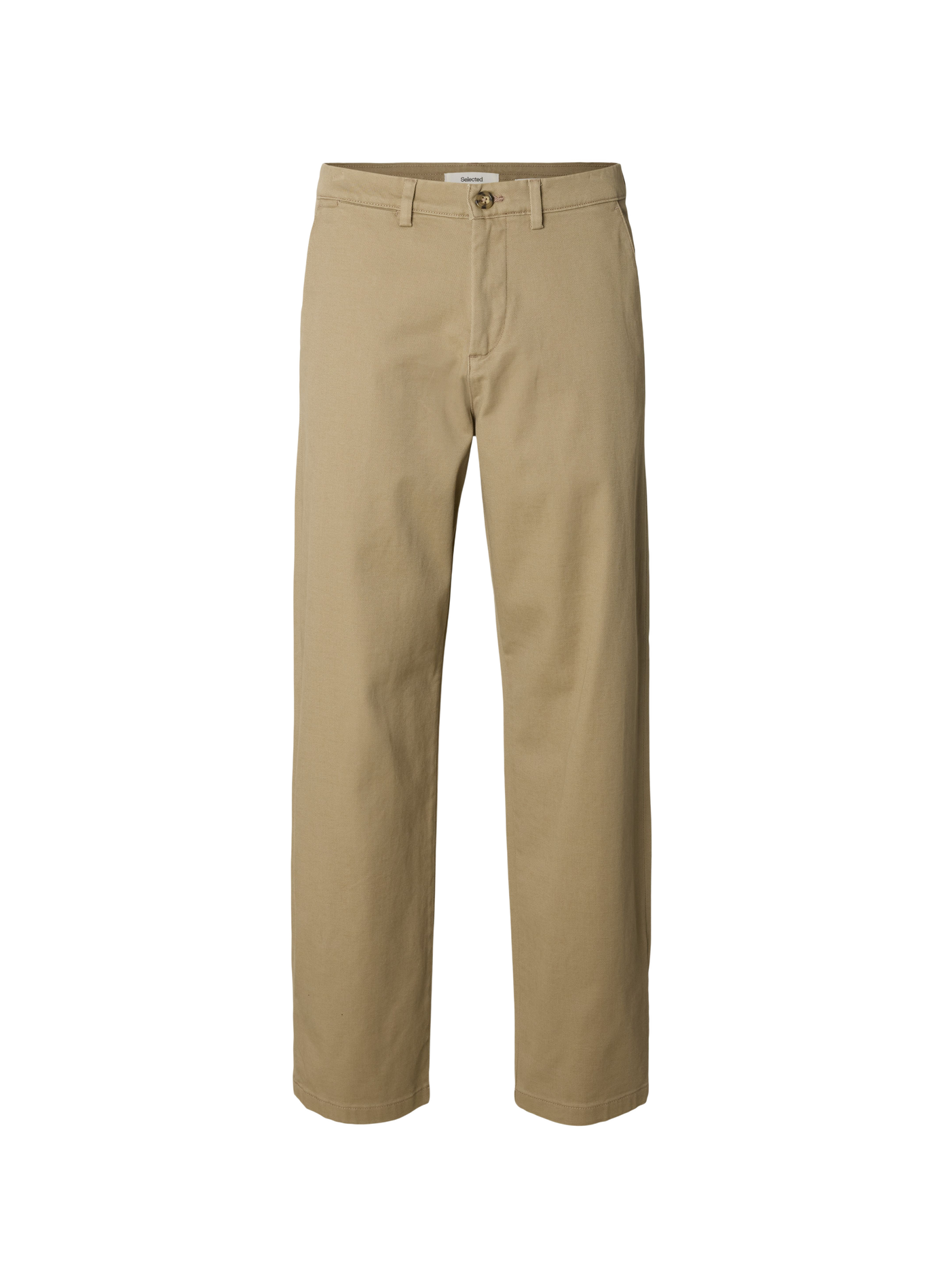 Pantalon droit en coton mélangé SELECTED Beige