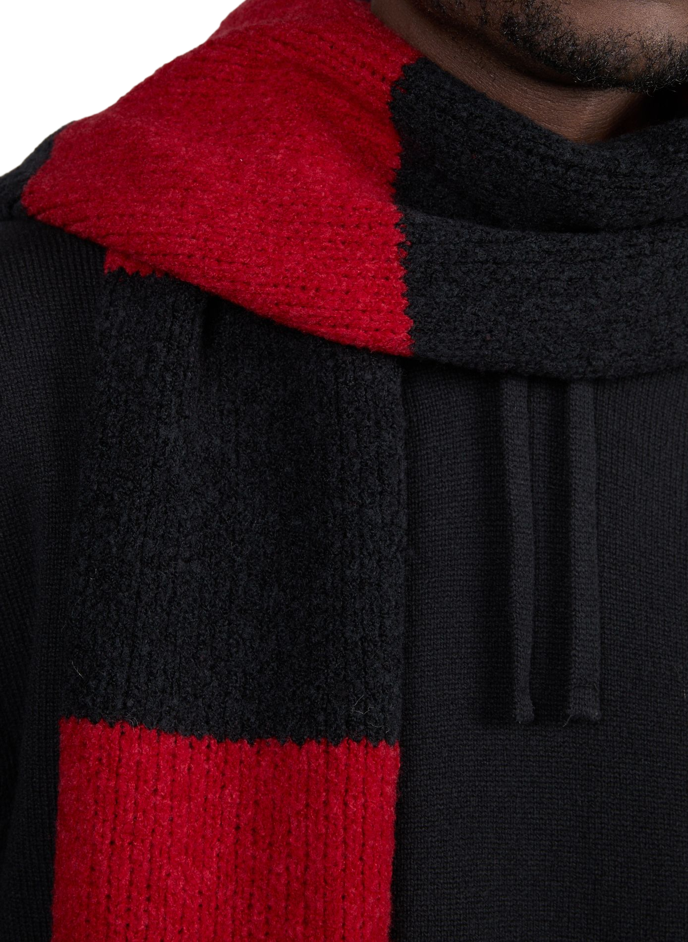 Echarpe à rayures en laine mélangée MONCLER Rouge