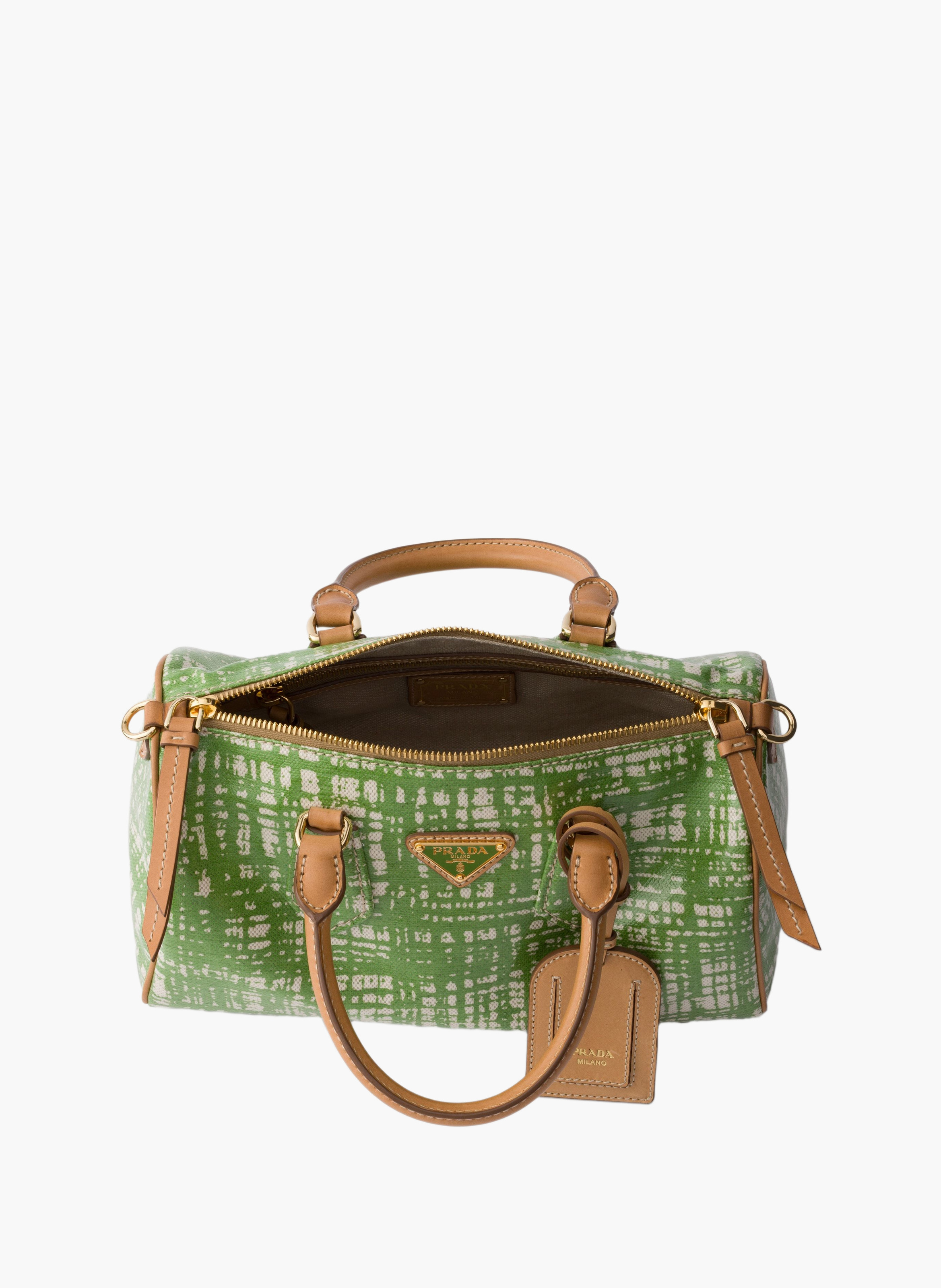 Petit sac à main prada evasion en mélange de lin e PRADA Vert